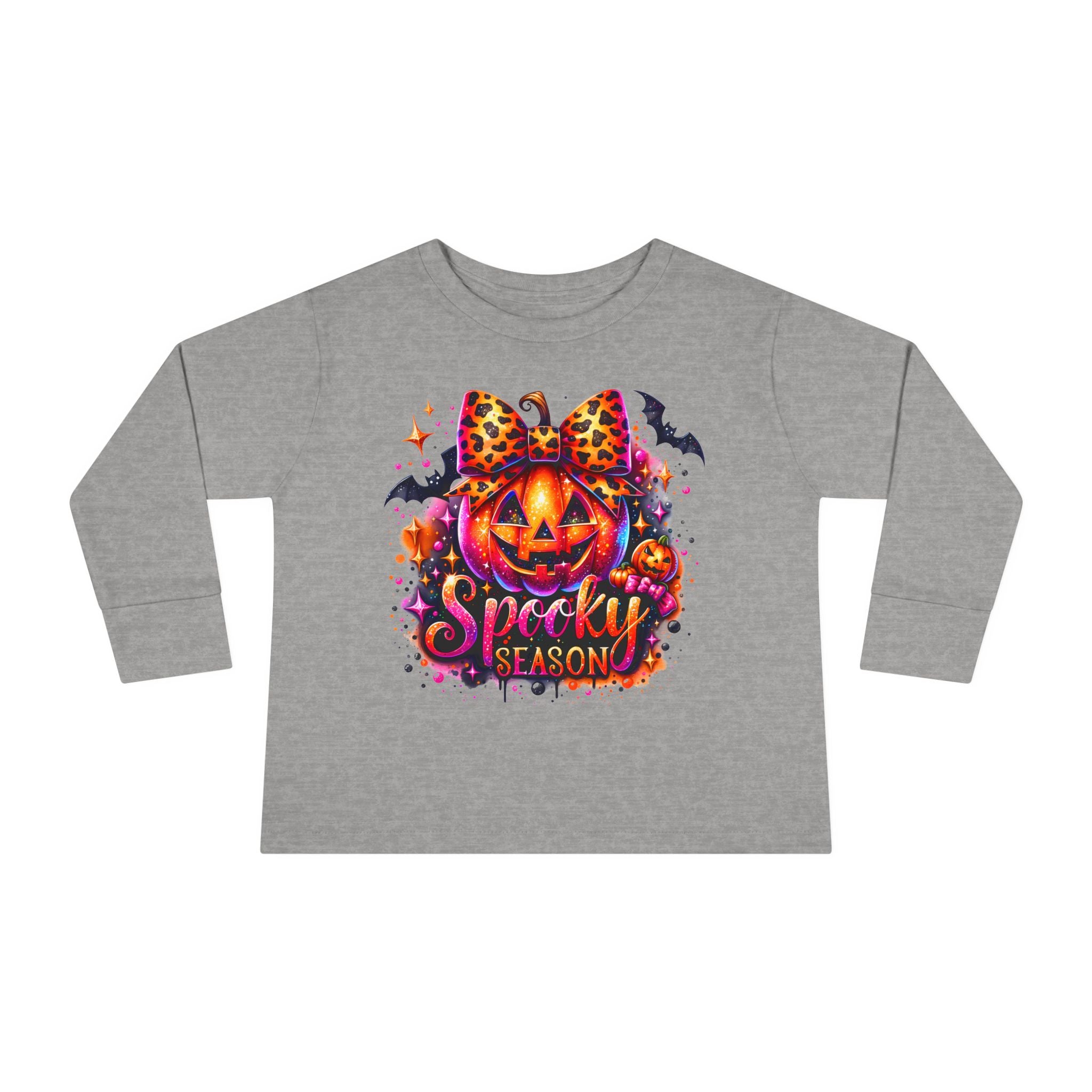 Toddler Long Sleeve Tee — "Spooky Season" Pumpkin Halloween Shirt