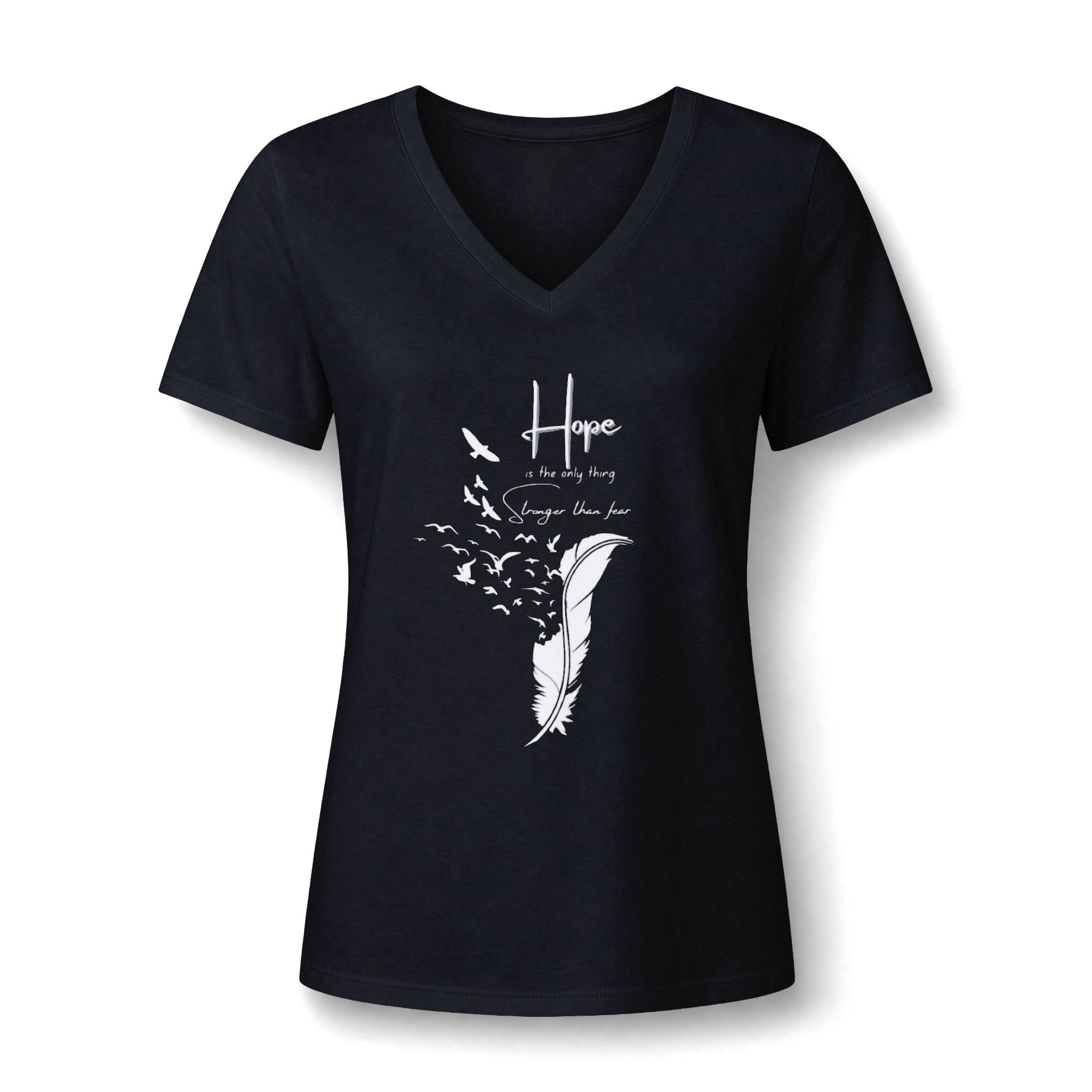 Hope Feather V-Neck Tee — Inspirational Women’s Shirt