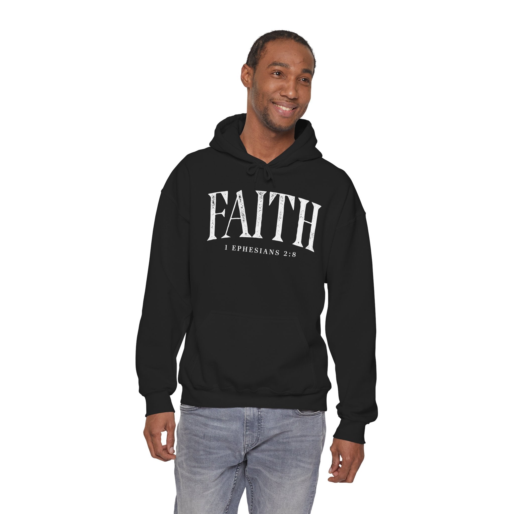 Faith Hoodie - Ephesians 2:8 Inspirational Christian Sweatshirt