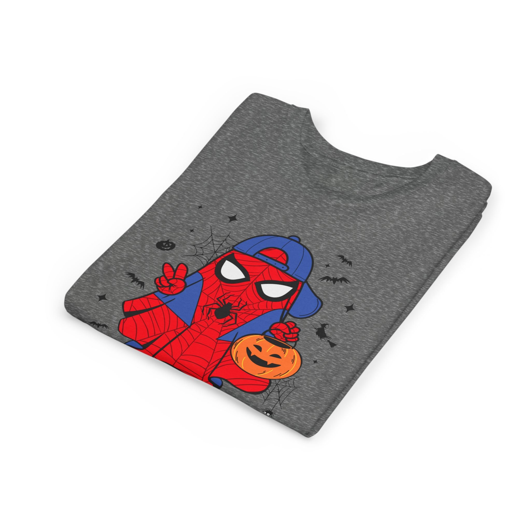 Kids Halloween Spider Superhero Tee – Cute Trick-or-Treat Pumpkin Design