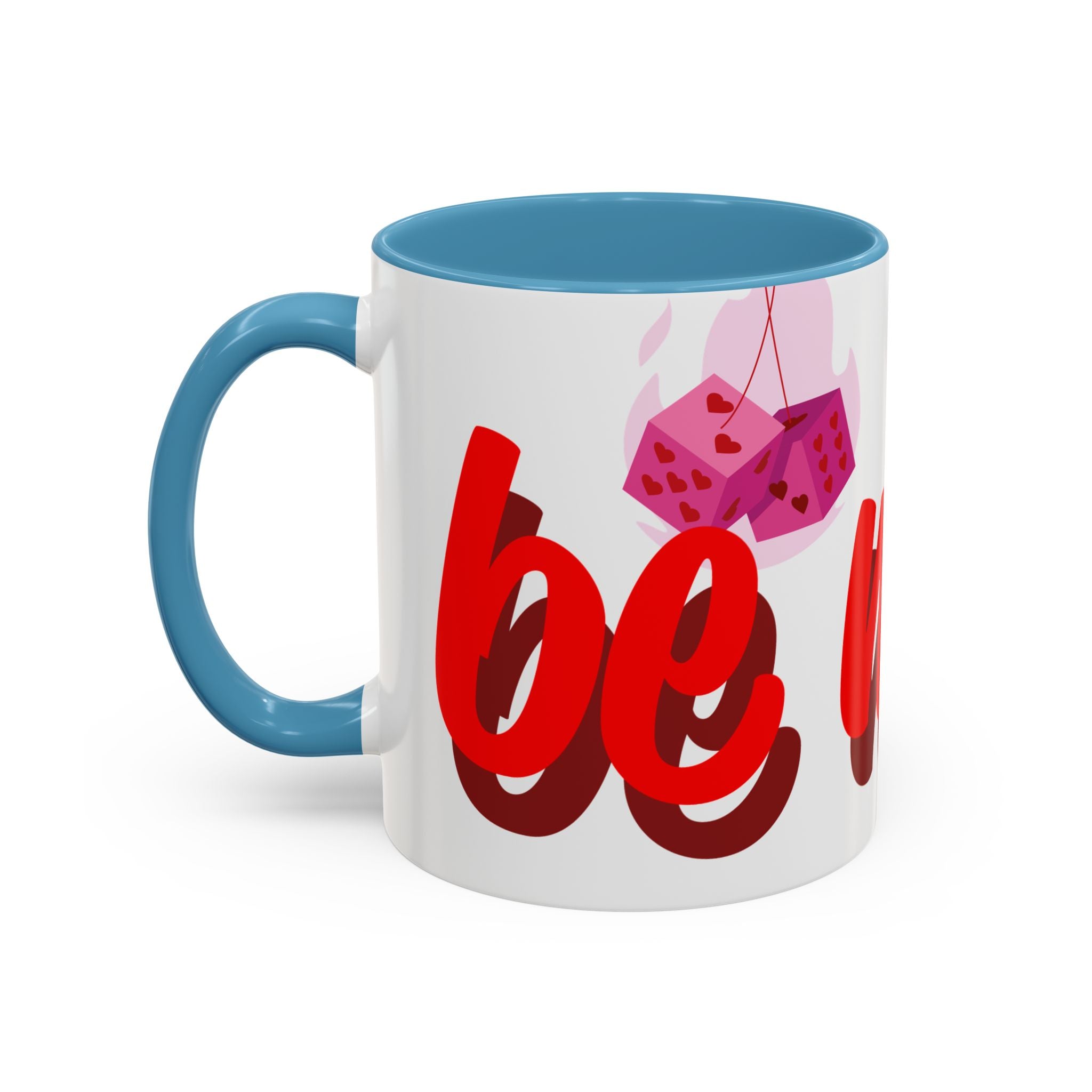 Be Mine Mug | Heart Valentine Coffee Mug, Accent Handle and Rim