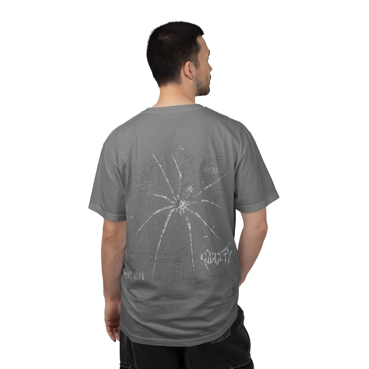 Spider Web Graphic T-Shirt — Vintage Gothic Arachnid Back Print