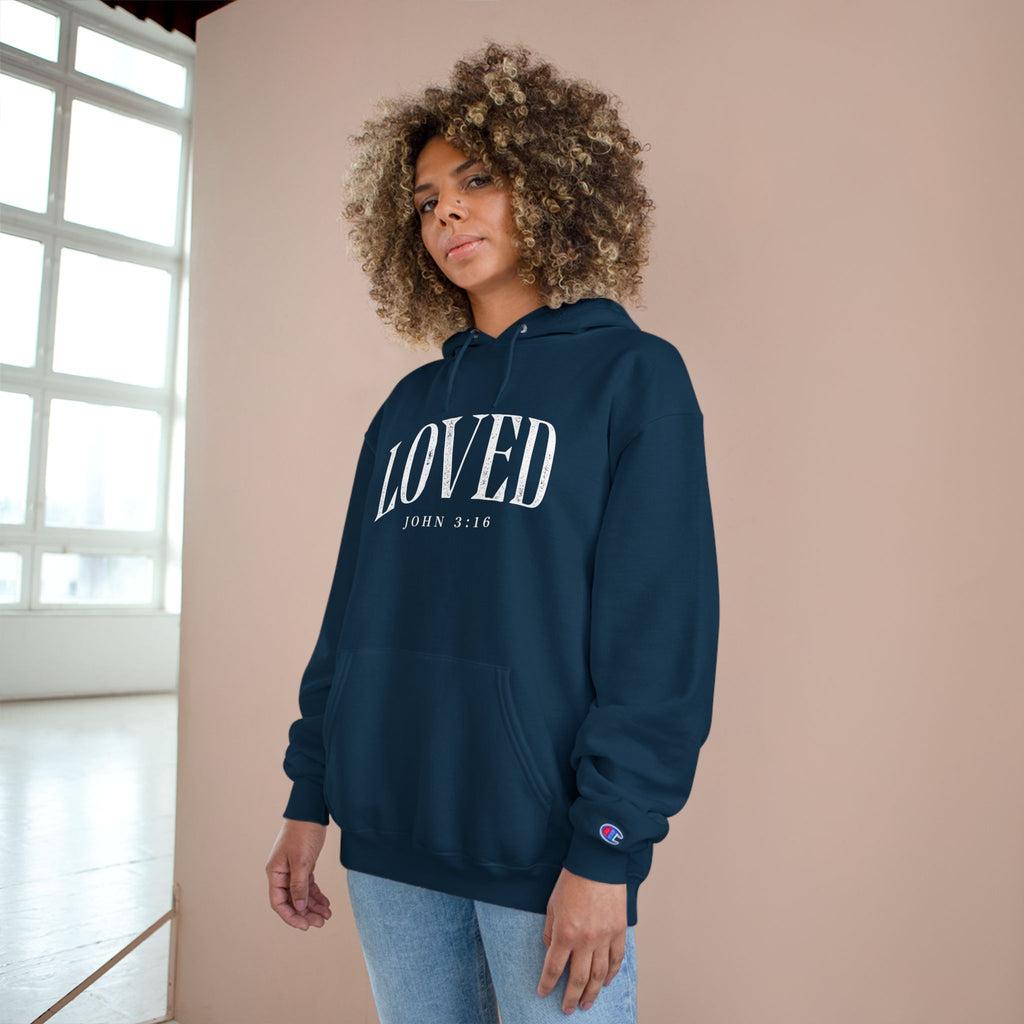 Loved Hoodie — 'Loved' Christian Scripture Sweatshirt (John 3:16)
