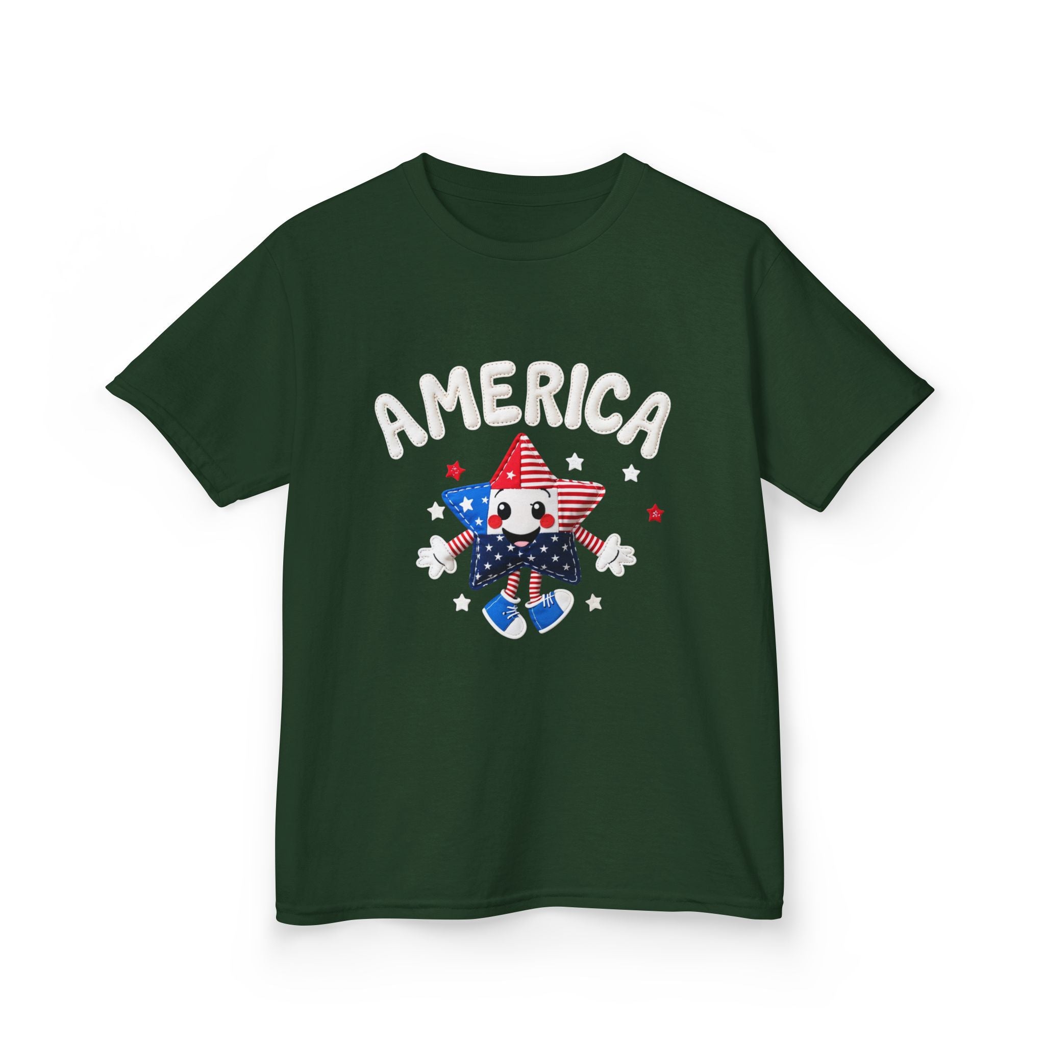 Kids Tee - Cute Patriotic Star 'America' Fourth of July Shirt