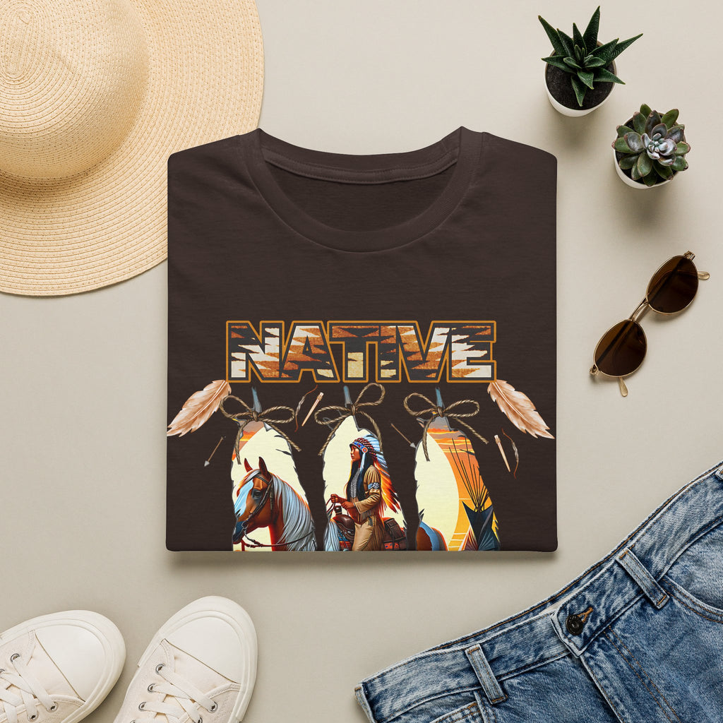 Native Proud T-Shirt — Tribal Feather Graphic Tee