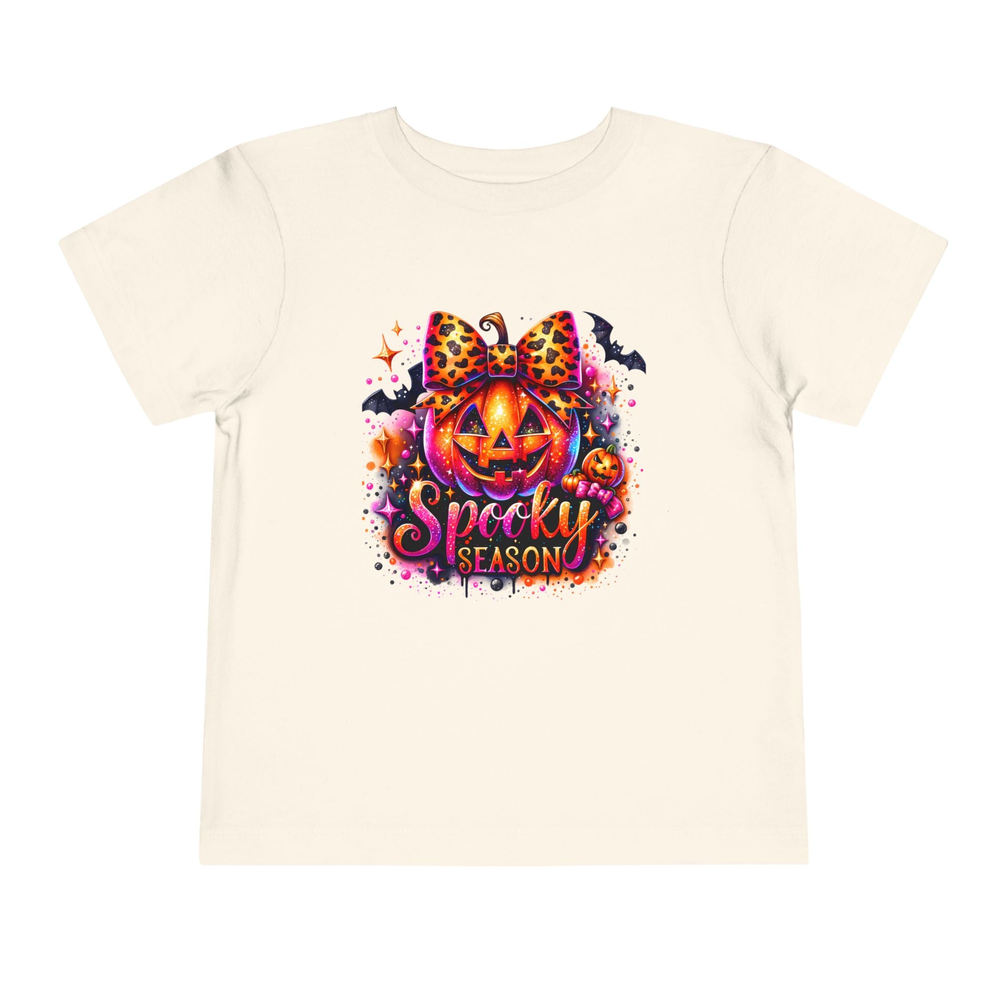 Toddler Tee — "Spooky Season" Pumpkin Bow Halloween Shirt