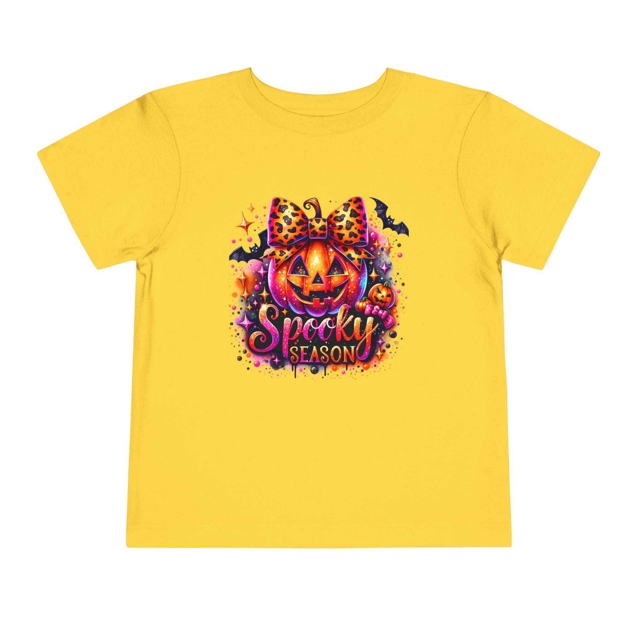 Toddler Tee — "Spooky Season" Pumpkin Bow Halloween Shirt