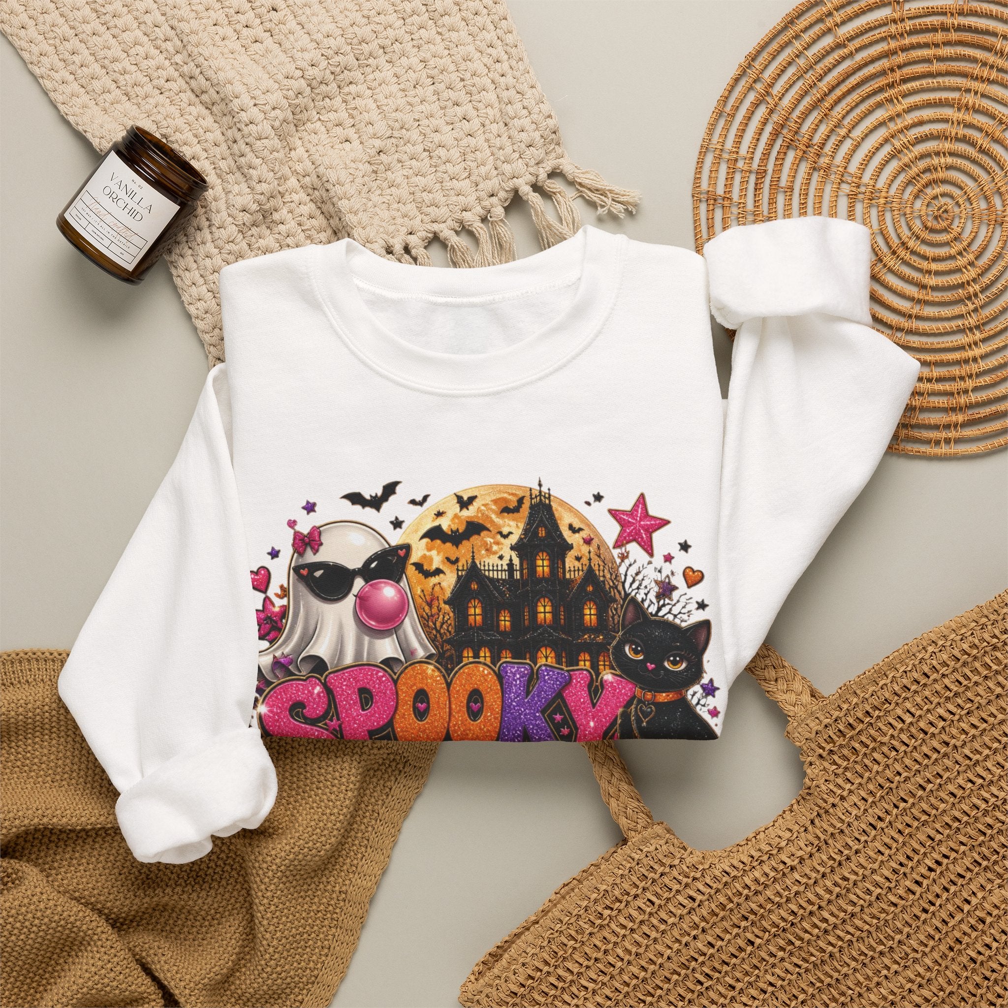 Sweatshirt — "Spooky Vibes" Halloween Graphic Crewneck