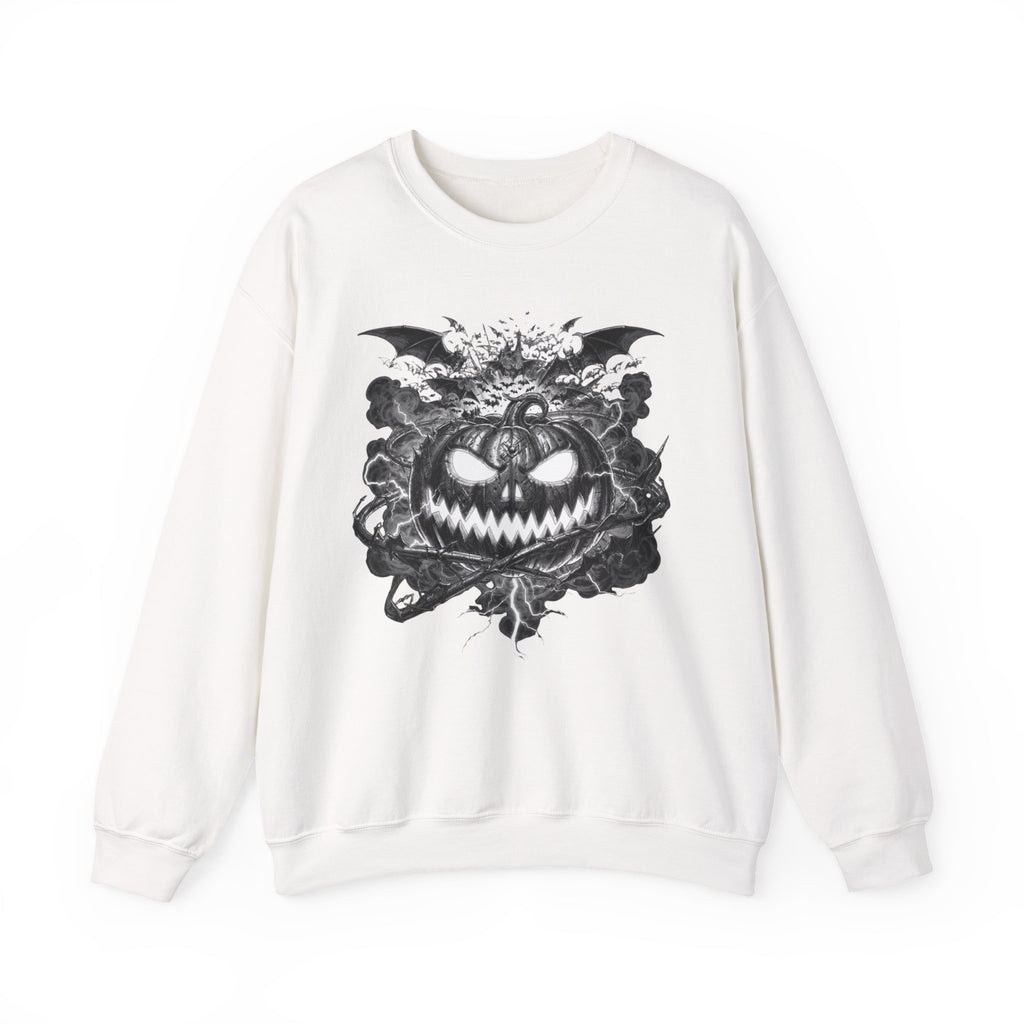 Halloween Pumpkin Crewneck Sweatshirt — Spooky Jack-o'-Lantern Graphic