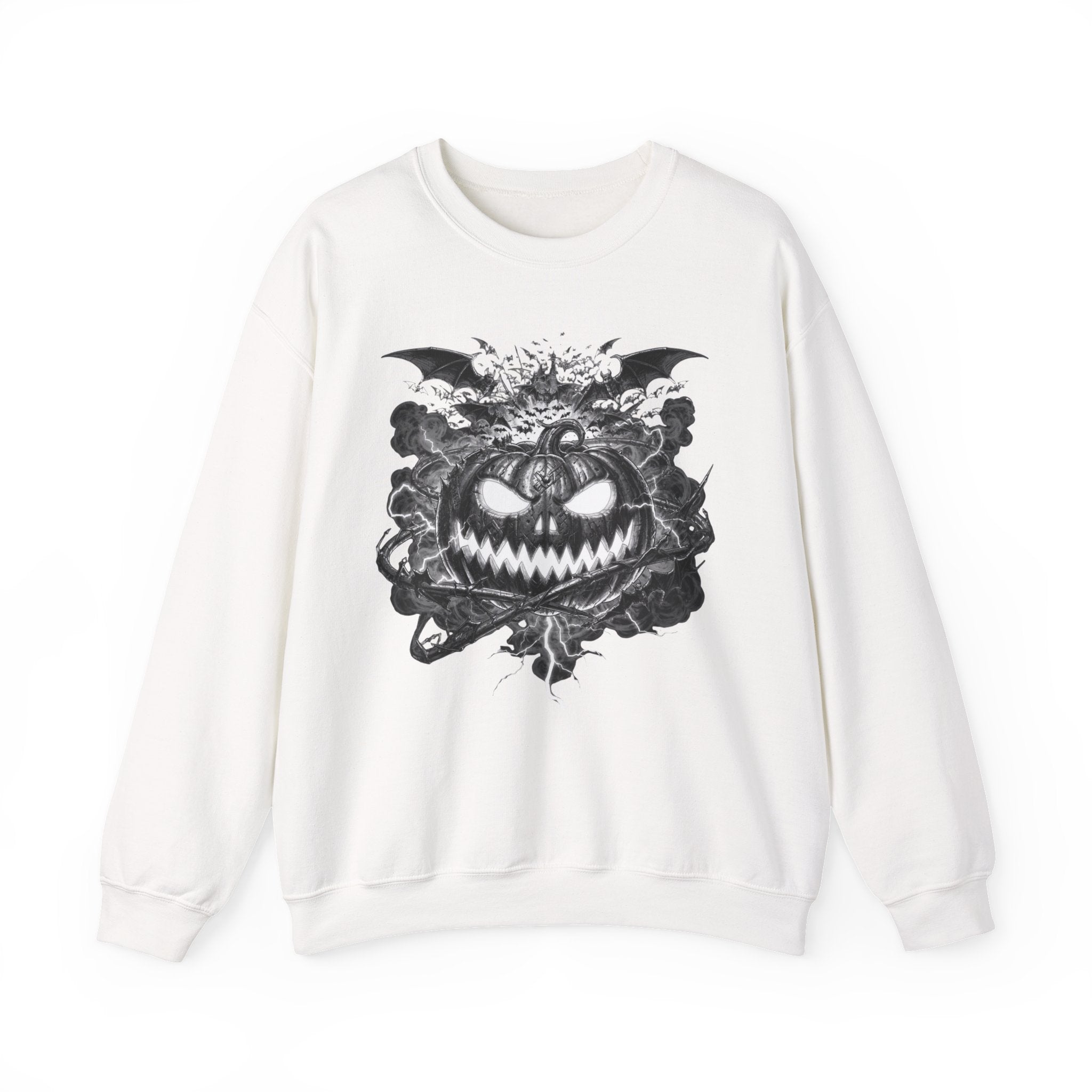 Halloween Pumpkin Crewneck Sweatshirt — Spooky Jack-o'-Lantern Graphic