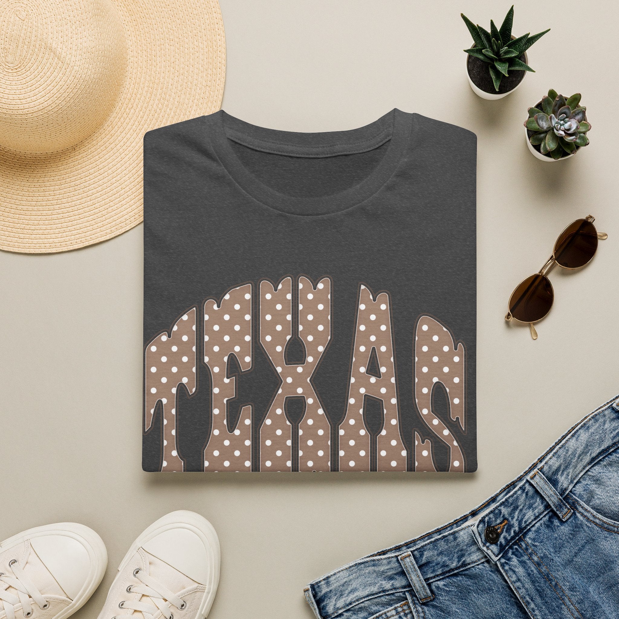 Texas Polka Dot Tee — Retro Western State Graphic T-Shirt