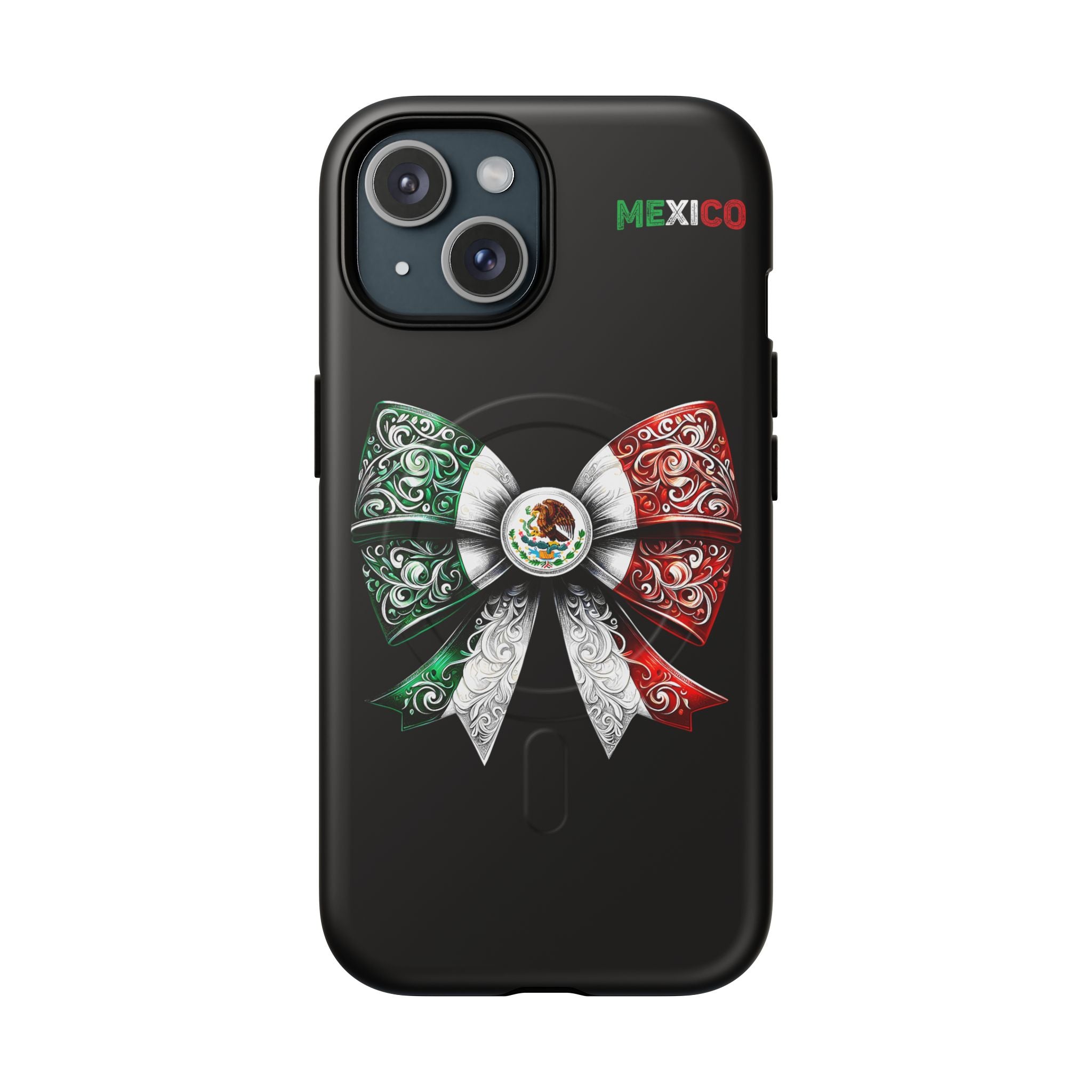 Mexican Flag Bow Tough Magnetic Phone Case — Patriotic Mexico iPhone Cover