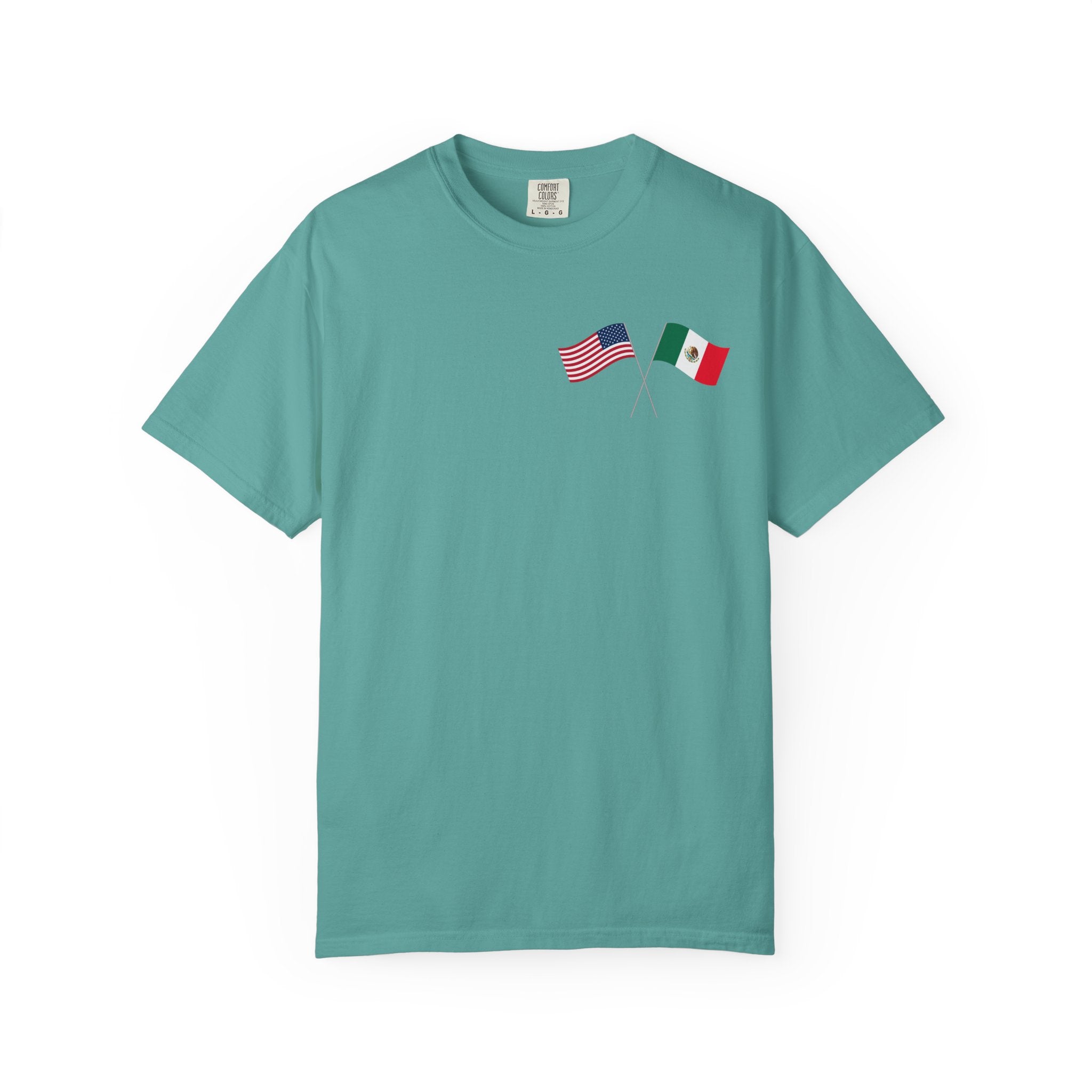 Rose Bouquet T-Shirt — Vintage Red & Blue Floral Back Graphic
