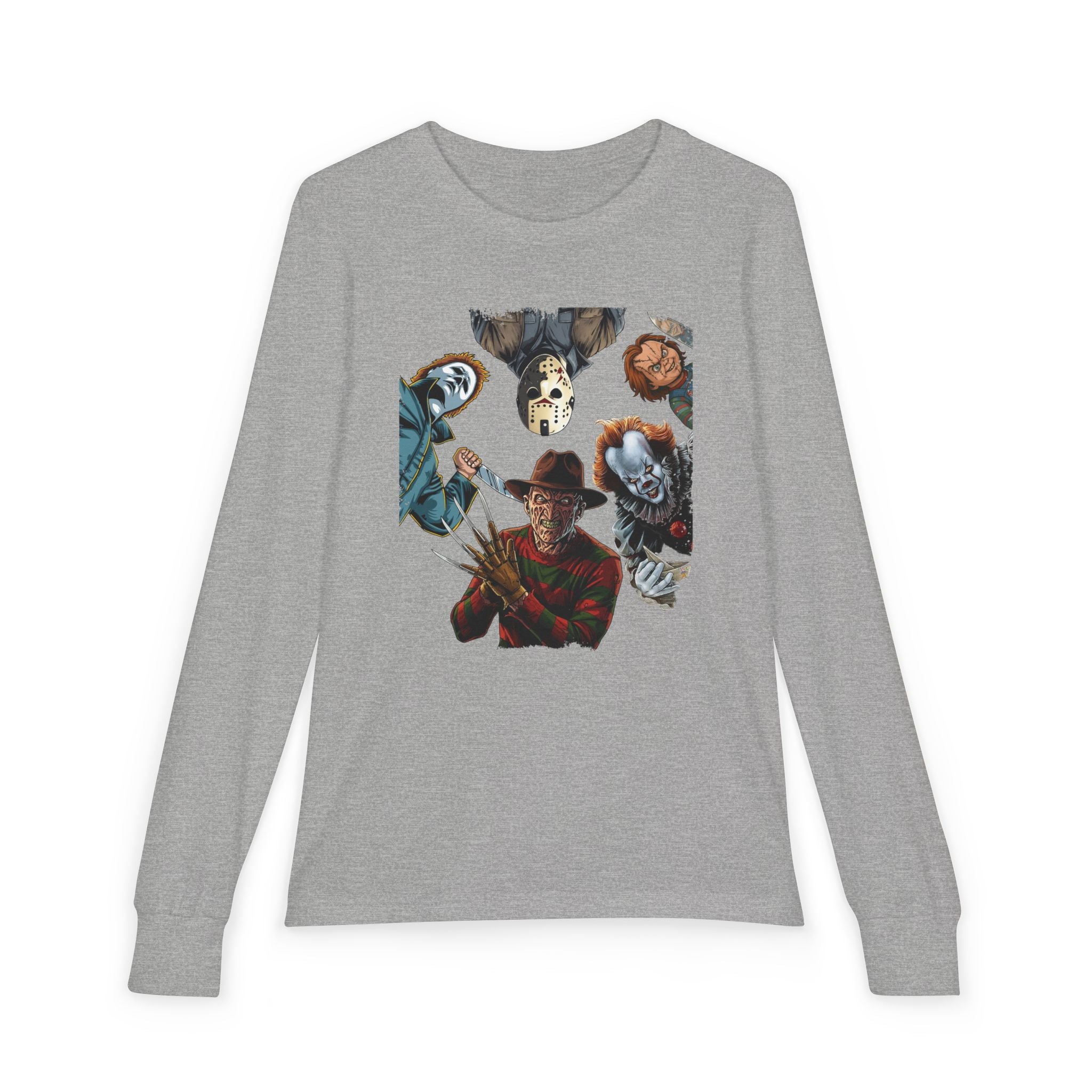 Horror Icons Youth Long Sleeve Tee - Freddy, Jason & More Graphic