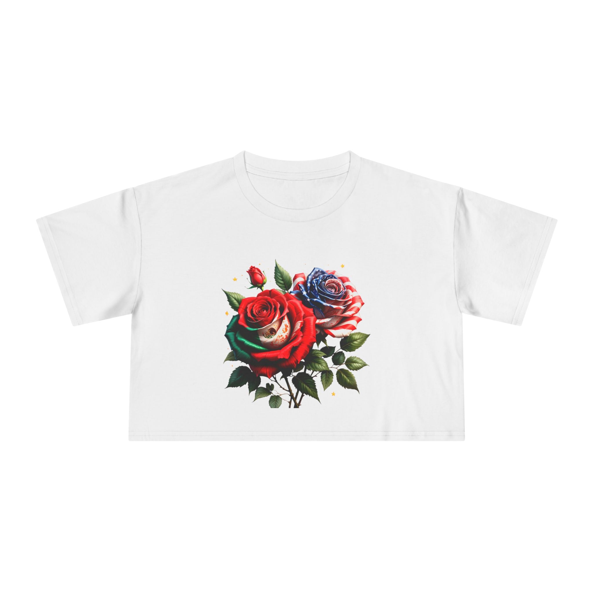 Rose Bouquet Crop Tee — Floral Vintage Rose Graphic Women's Crop Top