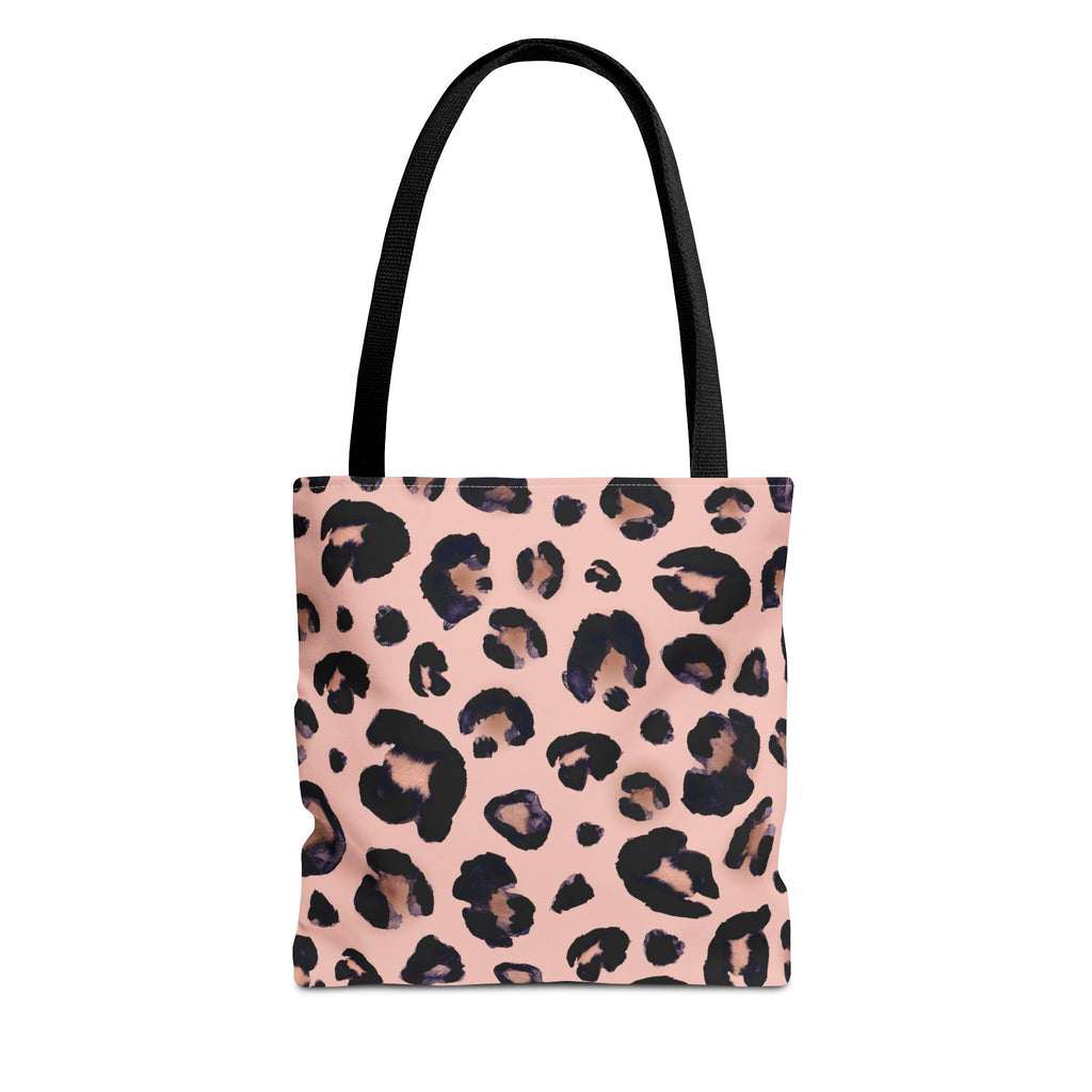 Leopard Print Pink Tote Bag — Chic Animal Print Canvas Shopper