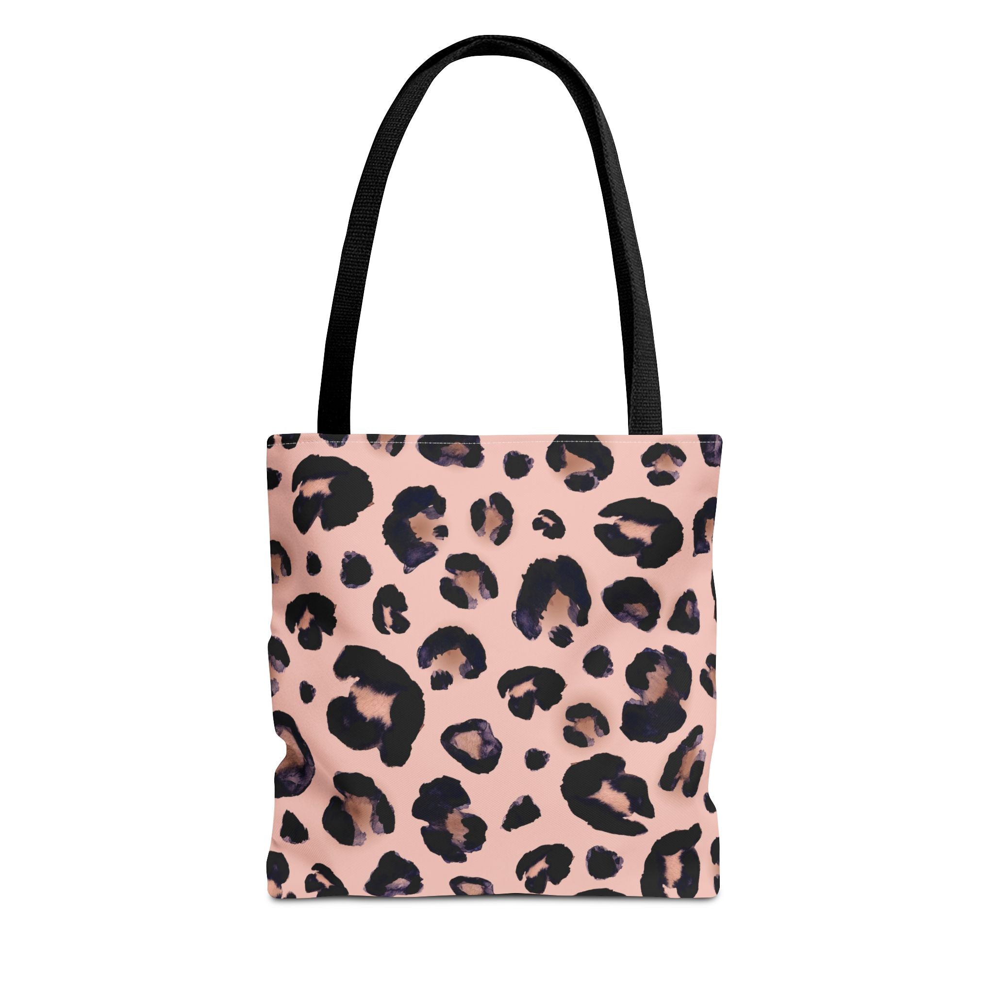 Leopard Print Pink Tote Bag — Chic Animal Print Canvas Shopper