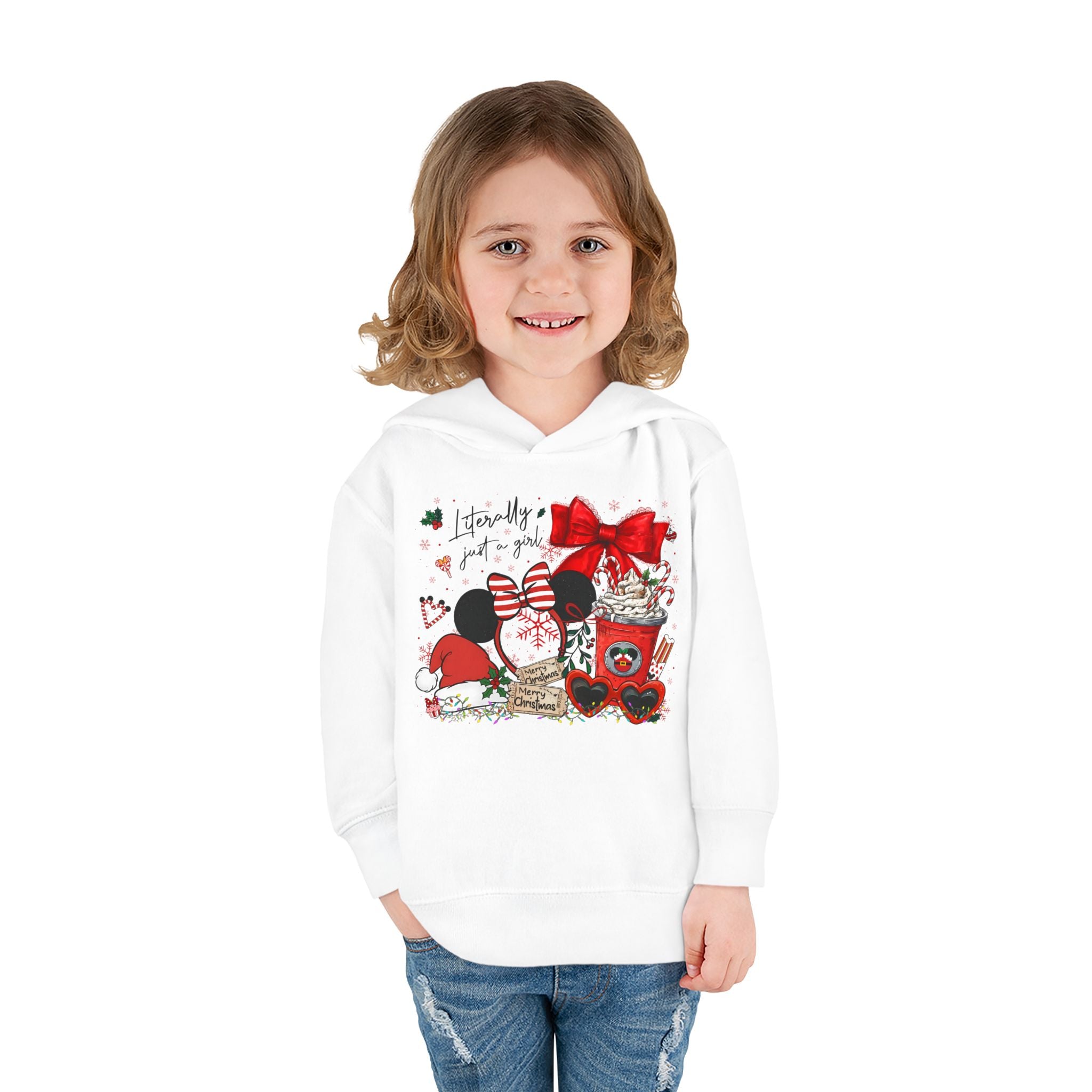 Toddler Hoodie - Christmas Minnie Gift Set Graphic ("Holidays just for me")