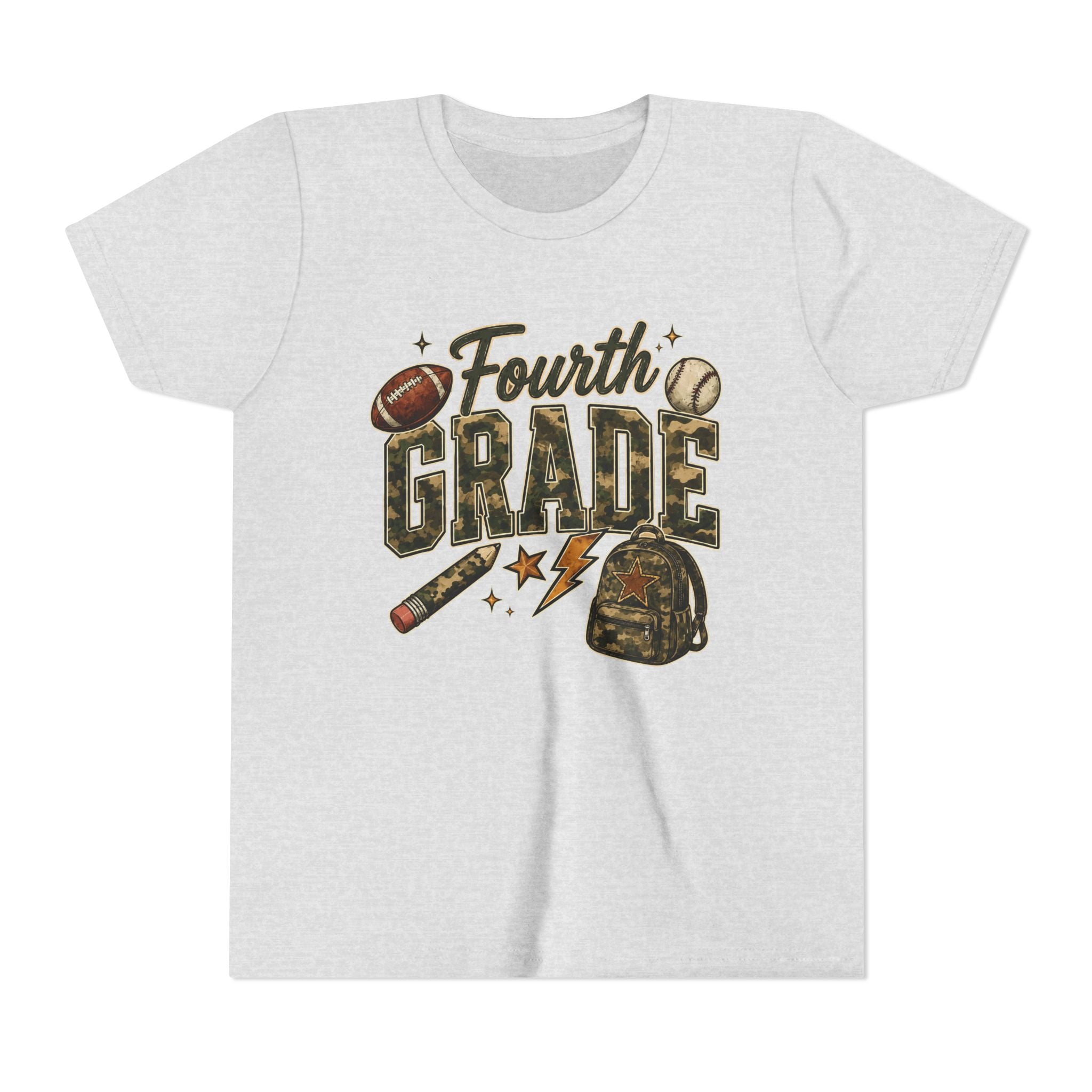 Fourth Grade Kids' T-Shirt – Back-to-School Sports & Backpack Design