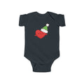 Baby Holiday Heart Bodysuit — Cute Heart in Santa Hat Infant Onesie