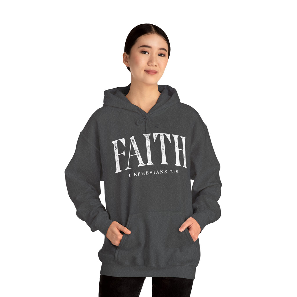 Faith Hoodie - Ephesians 2:8 Inspirational Christian Sweatshirt