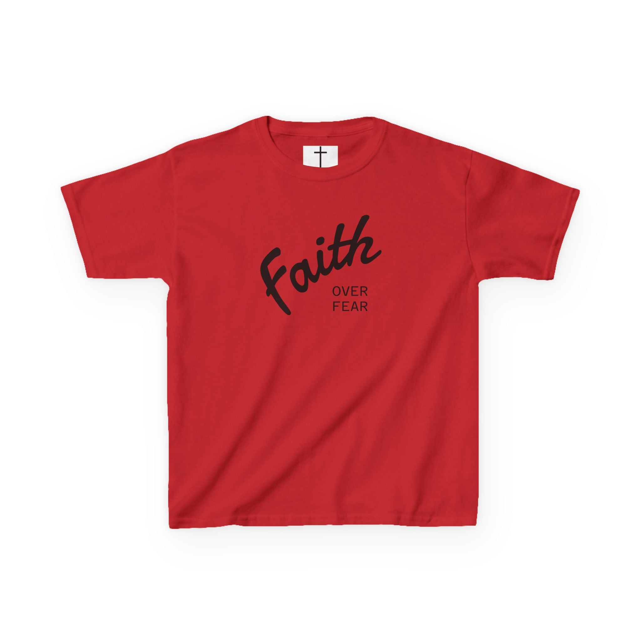 Faith Over Fear Kids T-Shirt | Christian Typography Tee