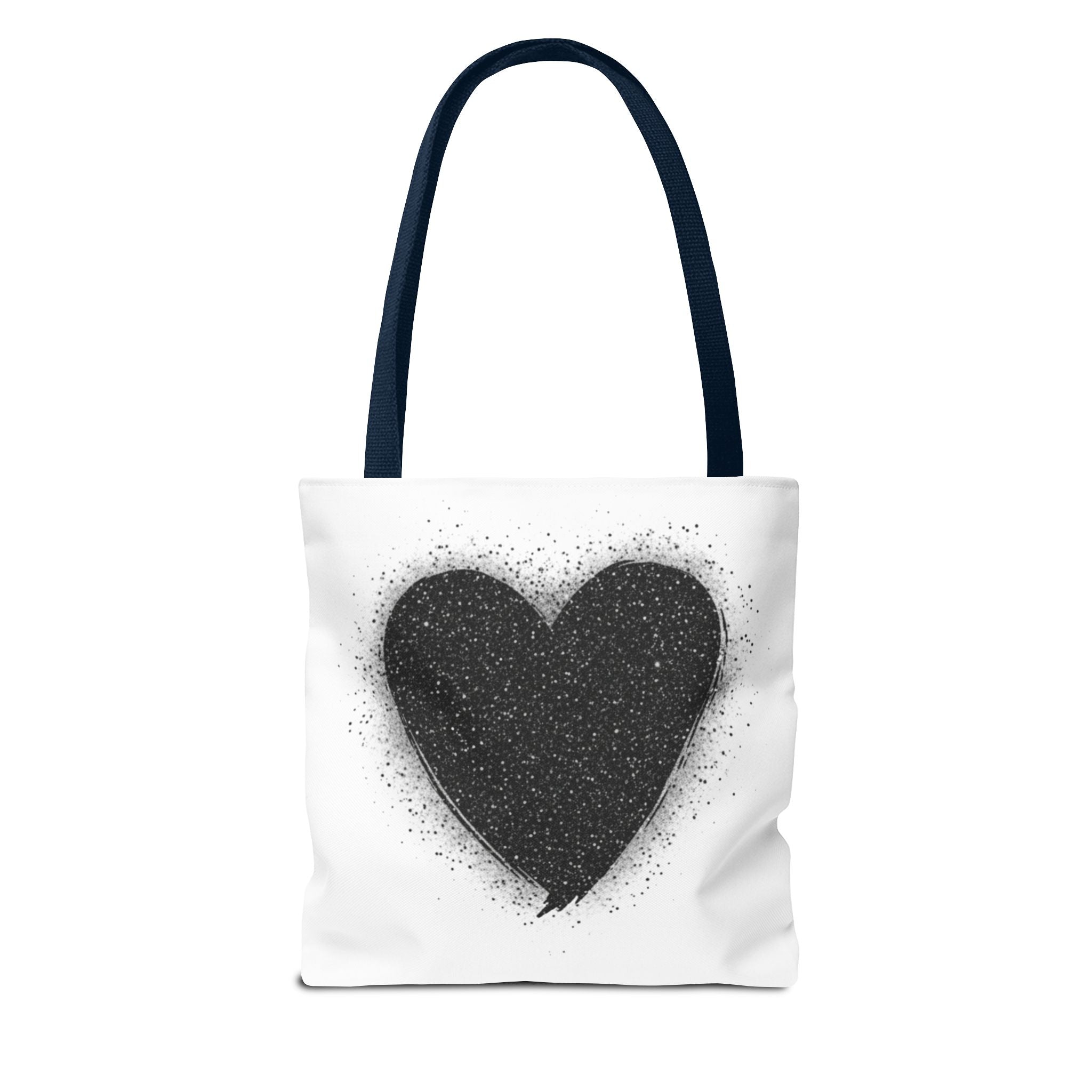 Black Spray Heart Tote Bag – Chic Graphic Canvas Tote for Everyday Use