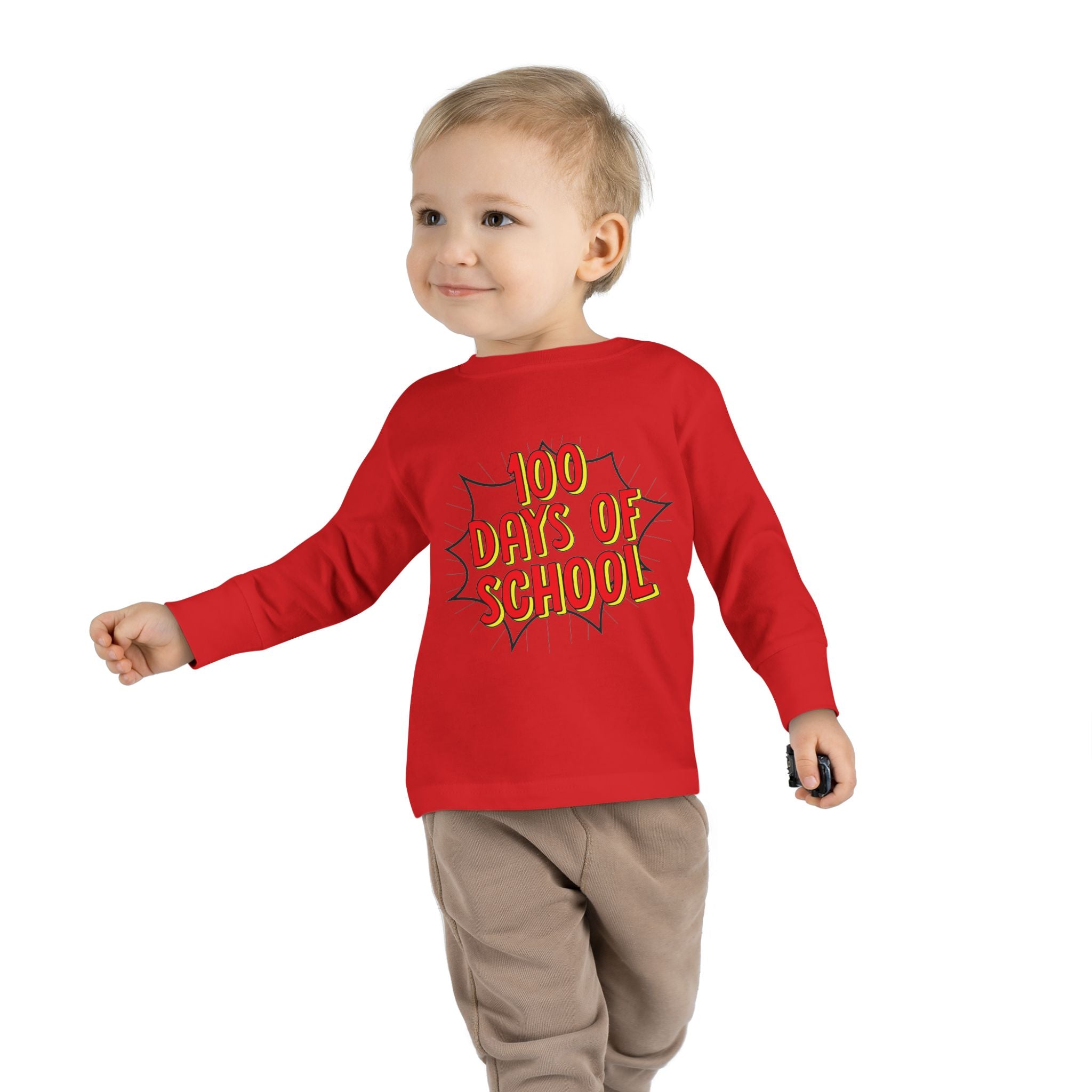 Toddler Long Sleeve Tee: "100 Days of School" Celebration Shirt
