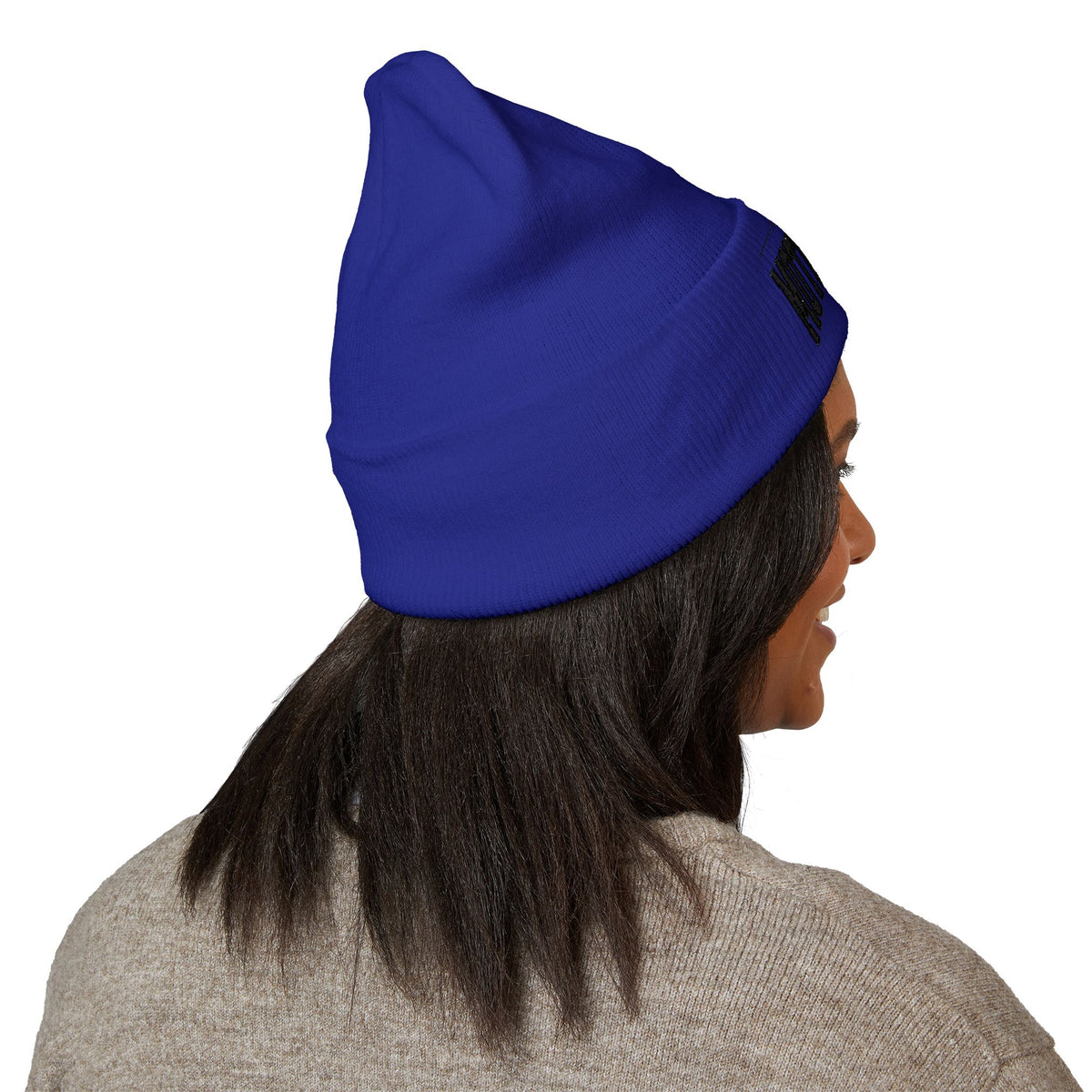 Motherhood Embroidered Cuffed Beanie — 'Ain't No Hood Like Motherhood' Cozy Knit Hat