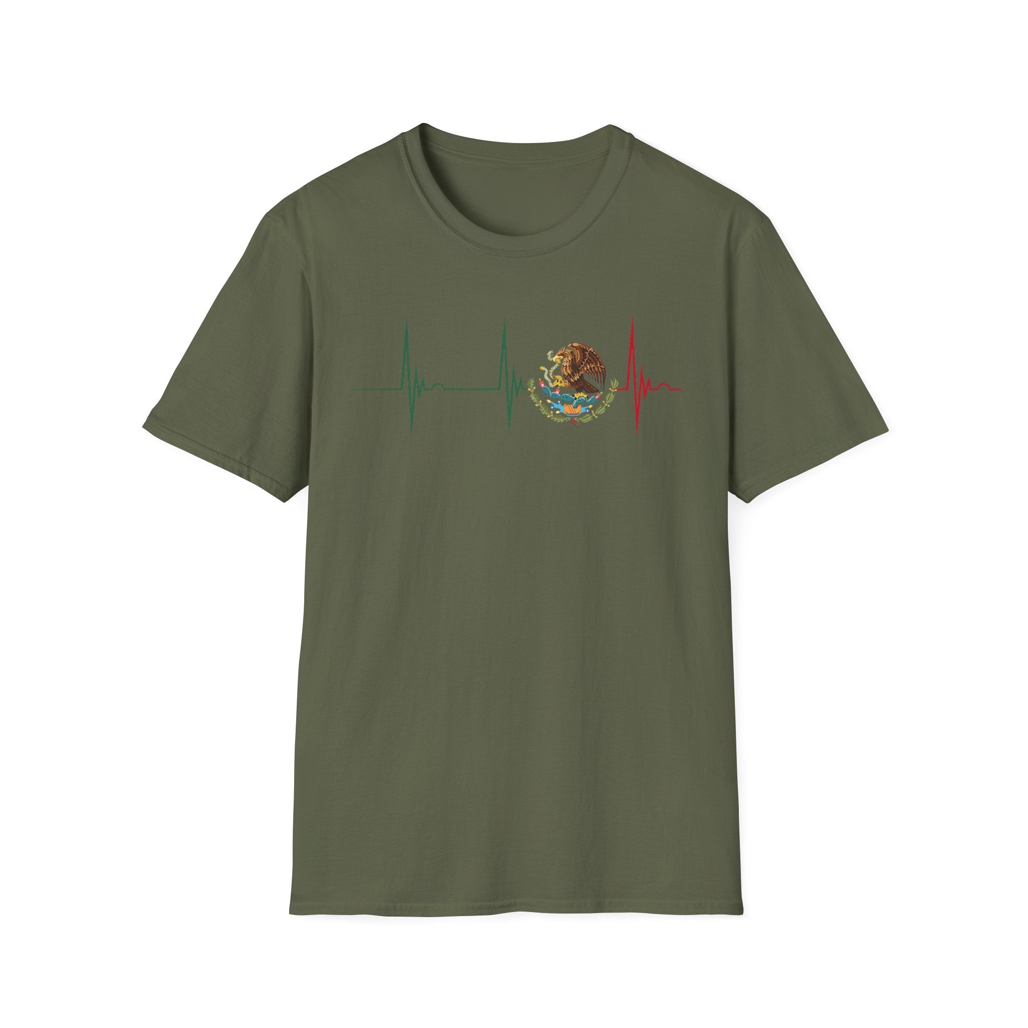 Mexican Heartbeat T-Shirt — Mexican Flag Eagle ECG Graphic Tee