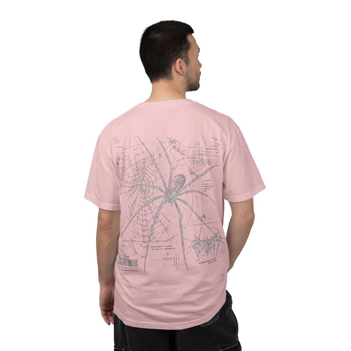 Spider Web Graphic T-Shirt — Vintage Gothic Arachnid Back Print
