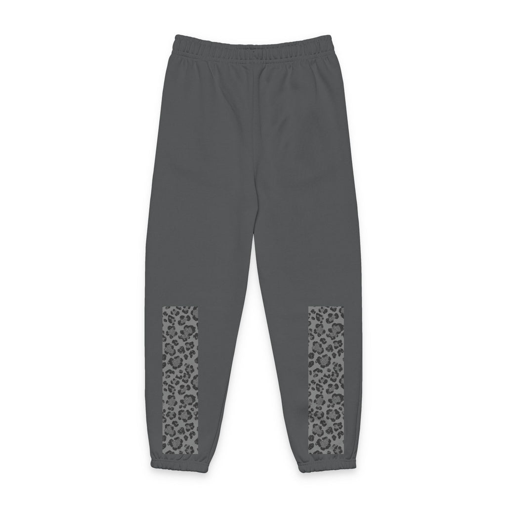 Leopard Panel Sweatpants — Cozy Joggers with Animal Print Leg Accents