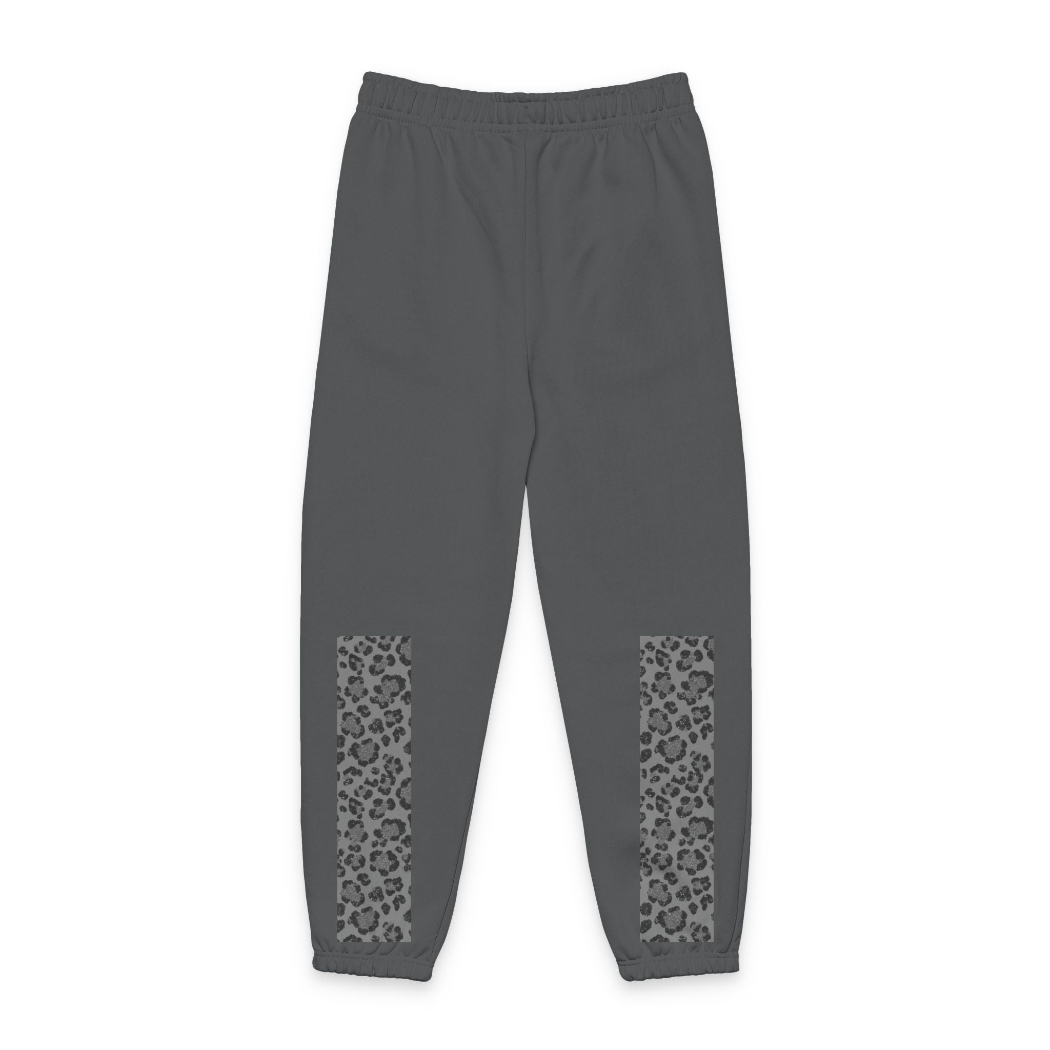 Leopard Panel Sweatpants — Cozy Joggers with Animal Print Leg Accents