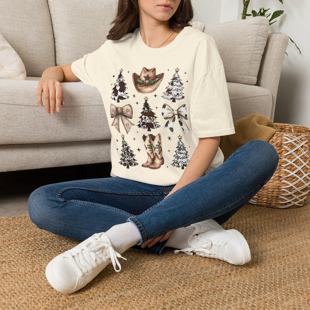 Western Christmas Tee — Cowboy Hat & Boots Holiday Shirt