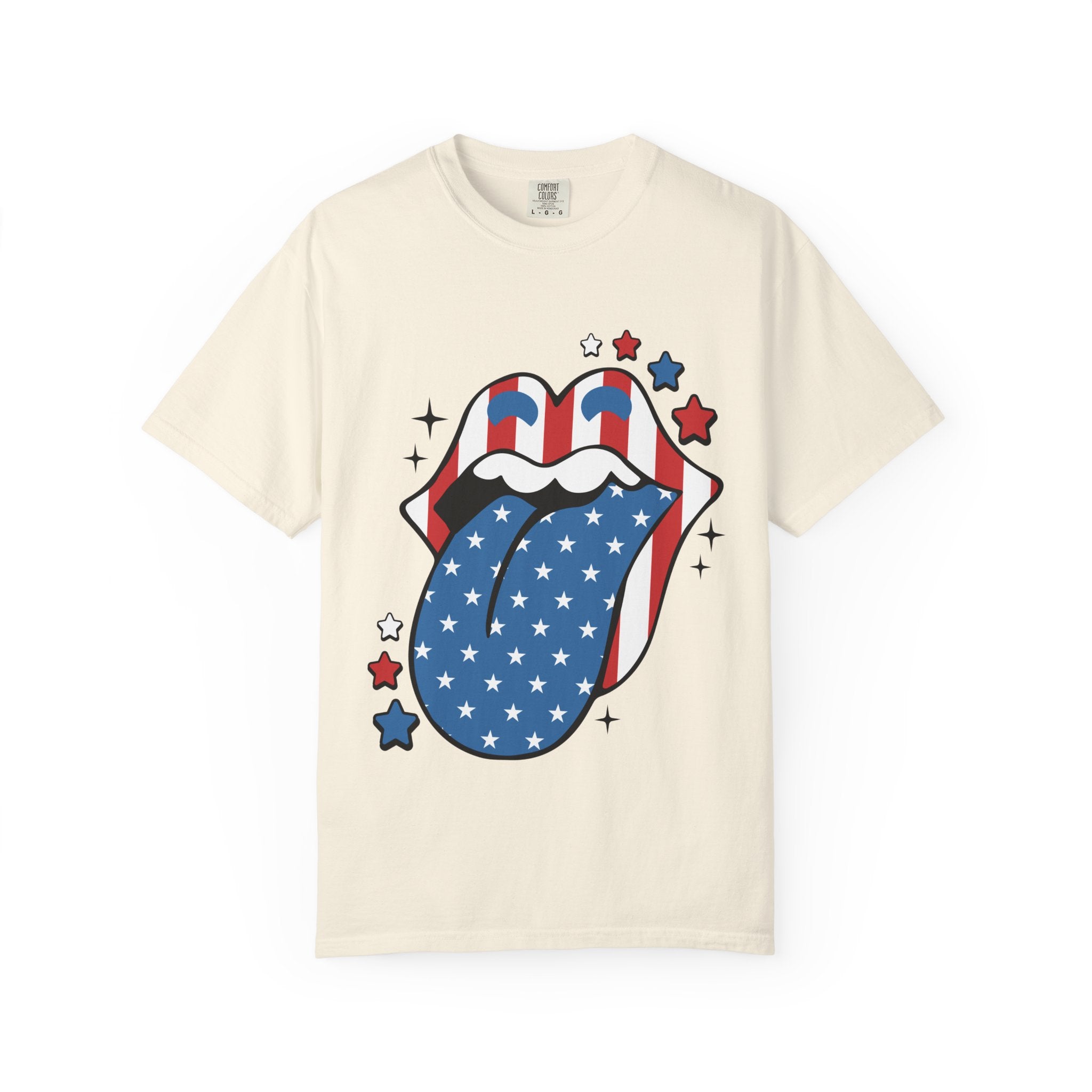 American Flag Rock Tongue T-Shirt