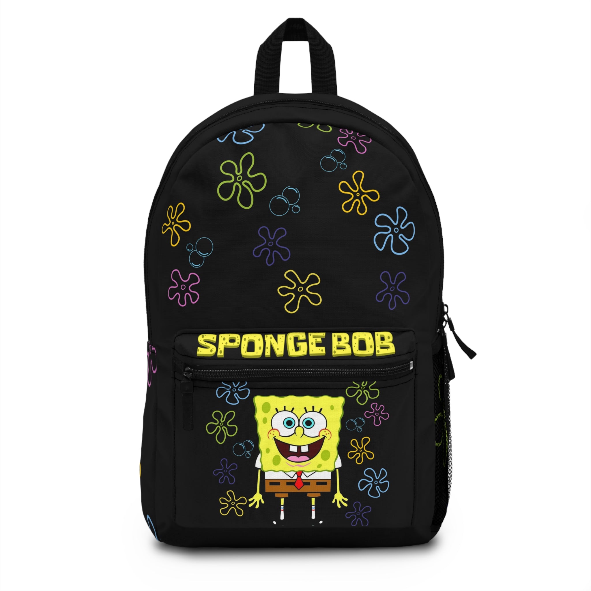 SpongeBob Neon Flowers Backpack – Kids Cartoon School Bag