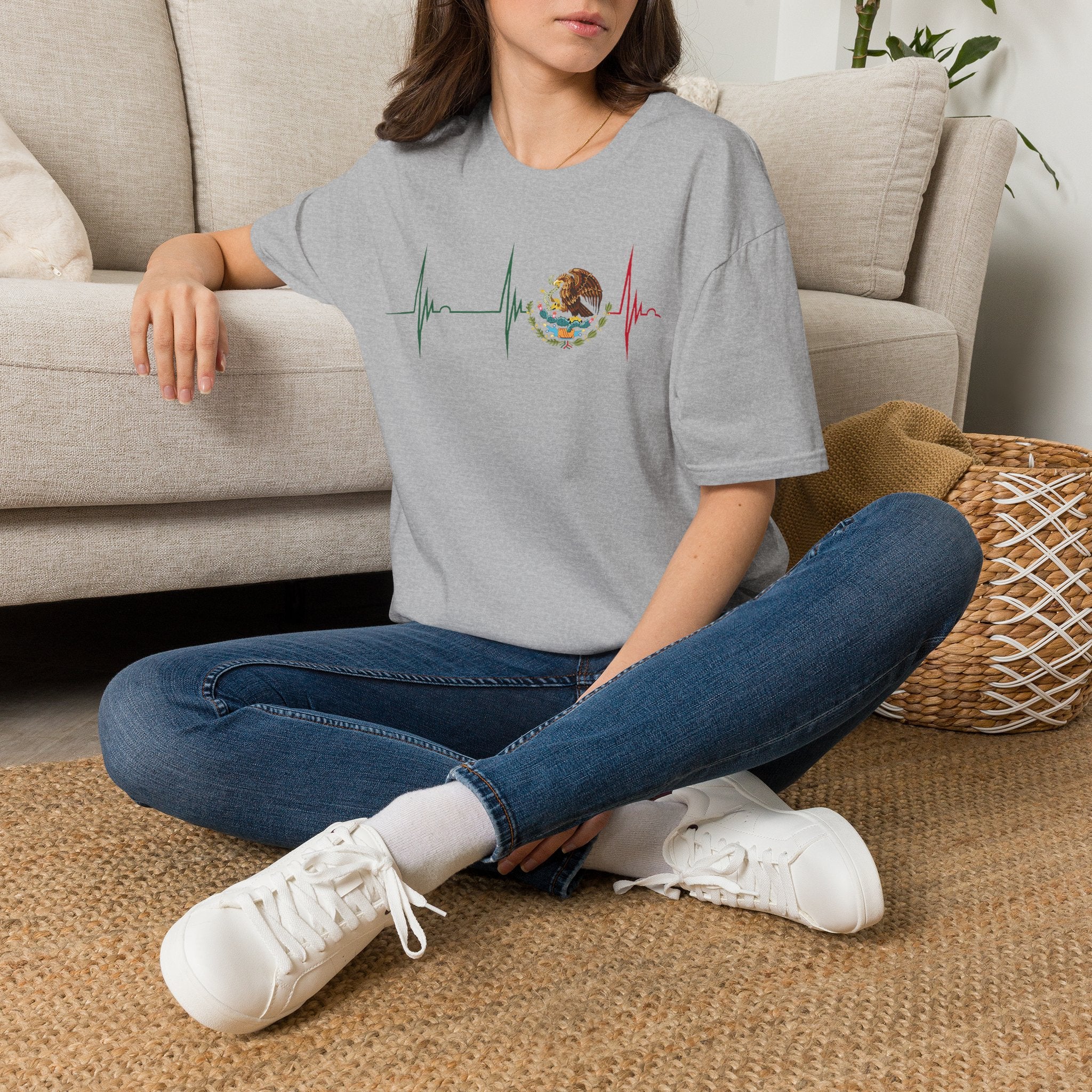 Mexican Heartbeat T-Shirt — Mexican Flag Eagle ECG Graphic Tee