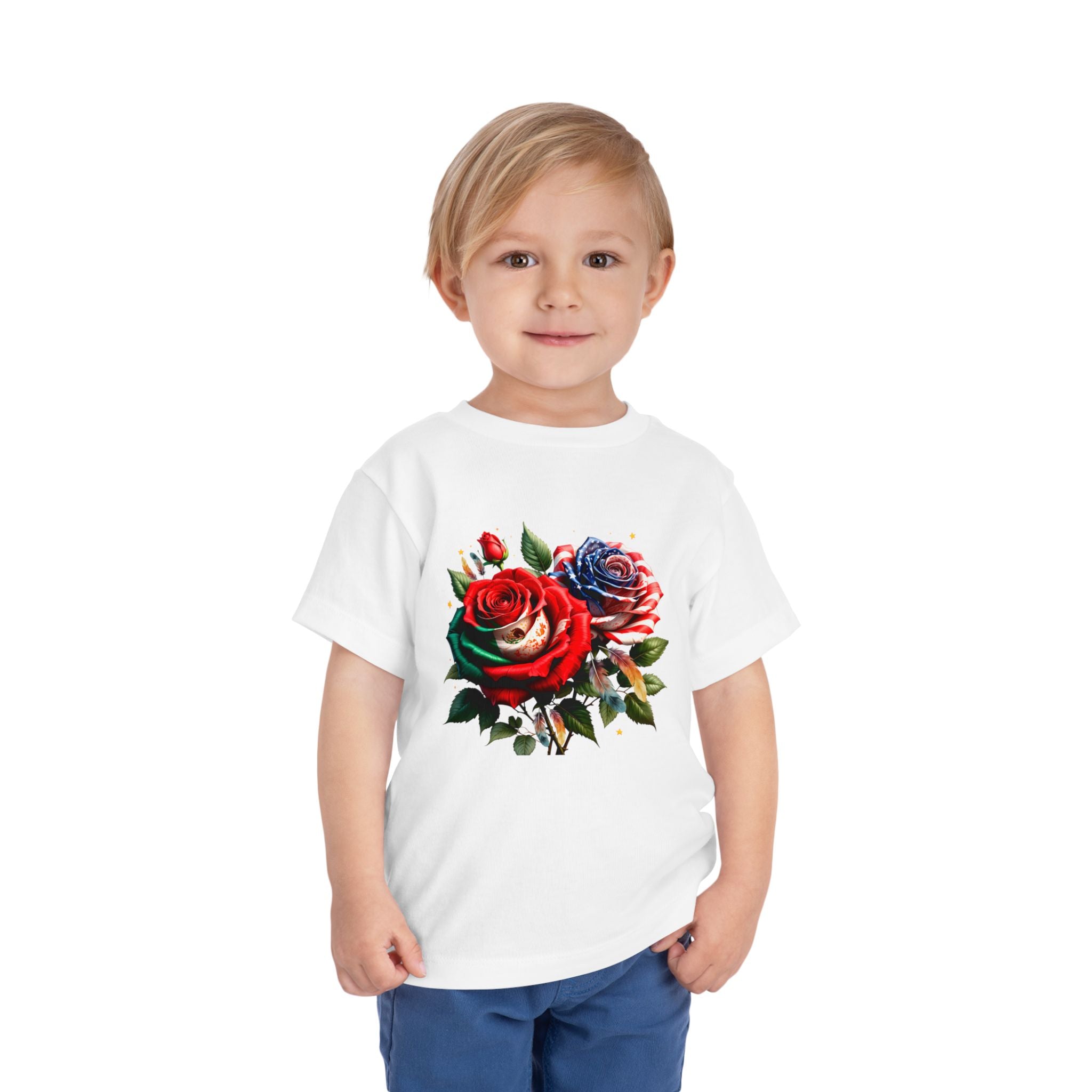 Toddler Tee — Vintage Watercolor Roses Floral Shirt for Kids