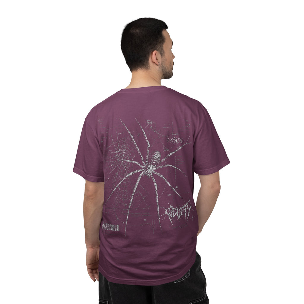 Spider Web Graphic T-Shirt — Vintage Gothic Arachnid Back Print