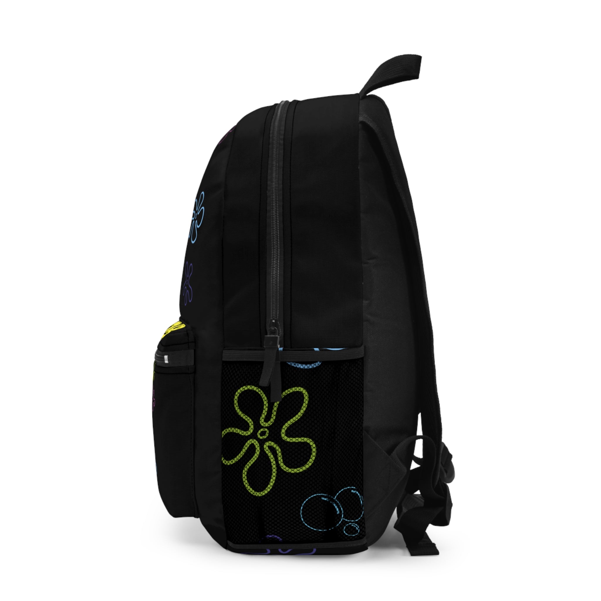 SpongeBob Neon Flowers Backpack – Kids Cartoon School Bag