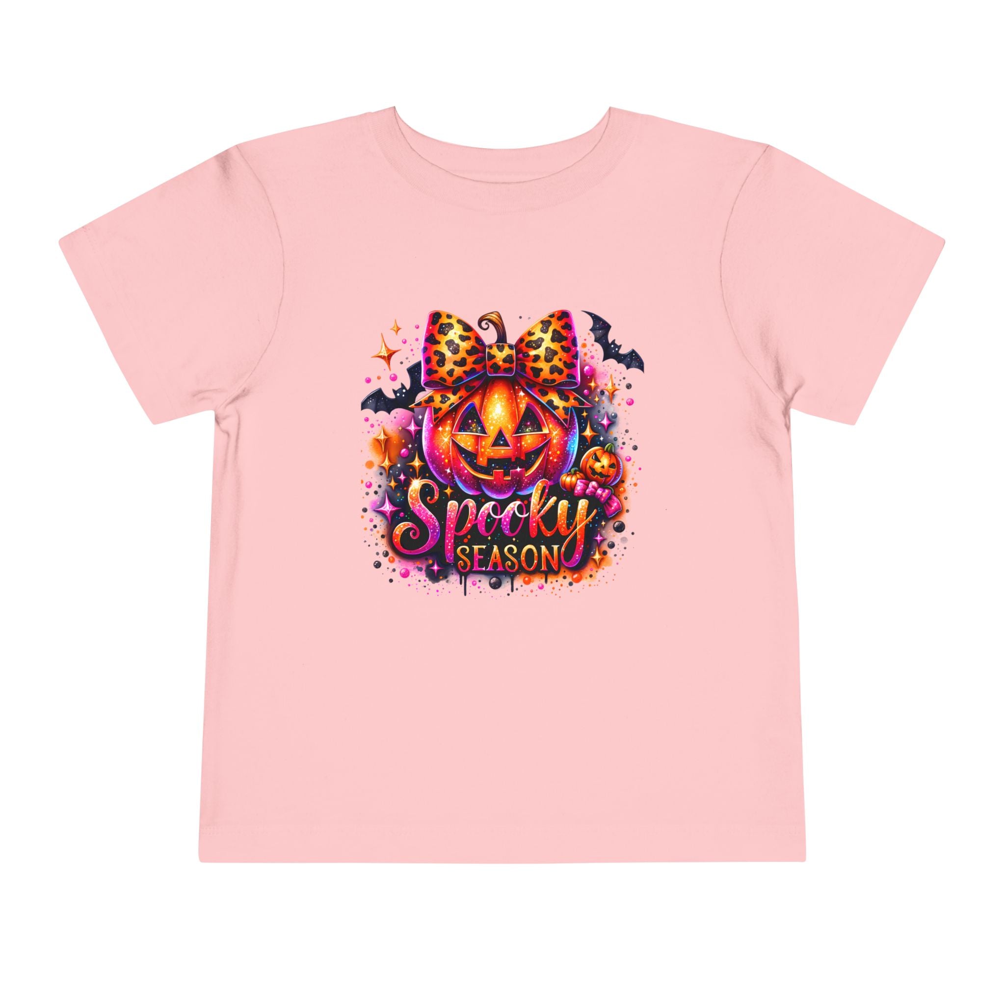 Toddler Tee — "Spooky Season" Pumpkin Bow Halloween Shirt