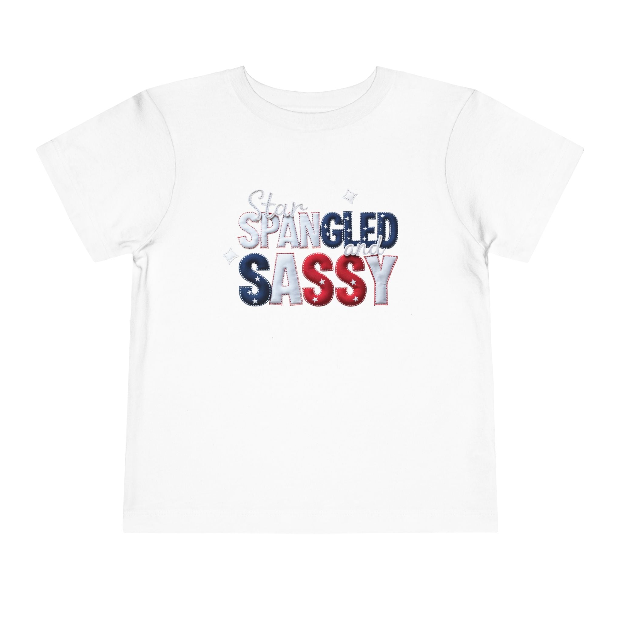 Toddler Tee - "Stay Spangled Sassy" Patriotic Bow 4th of July Shirt