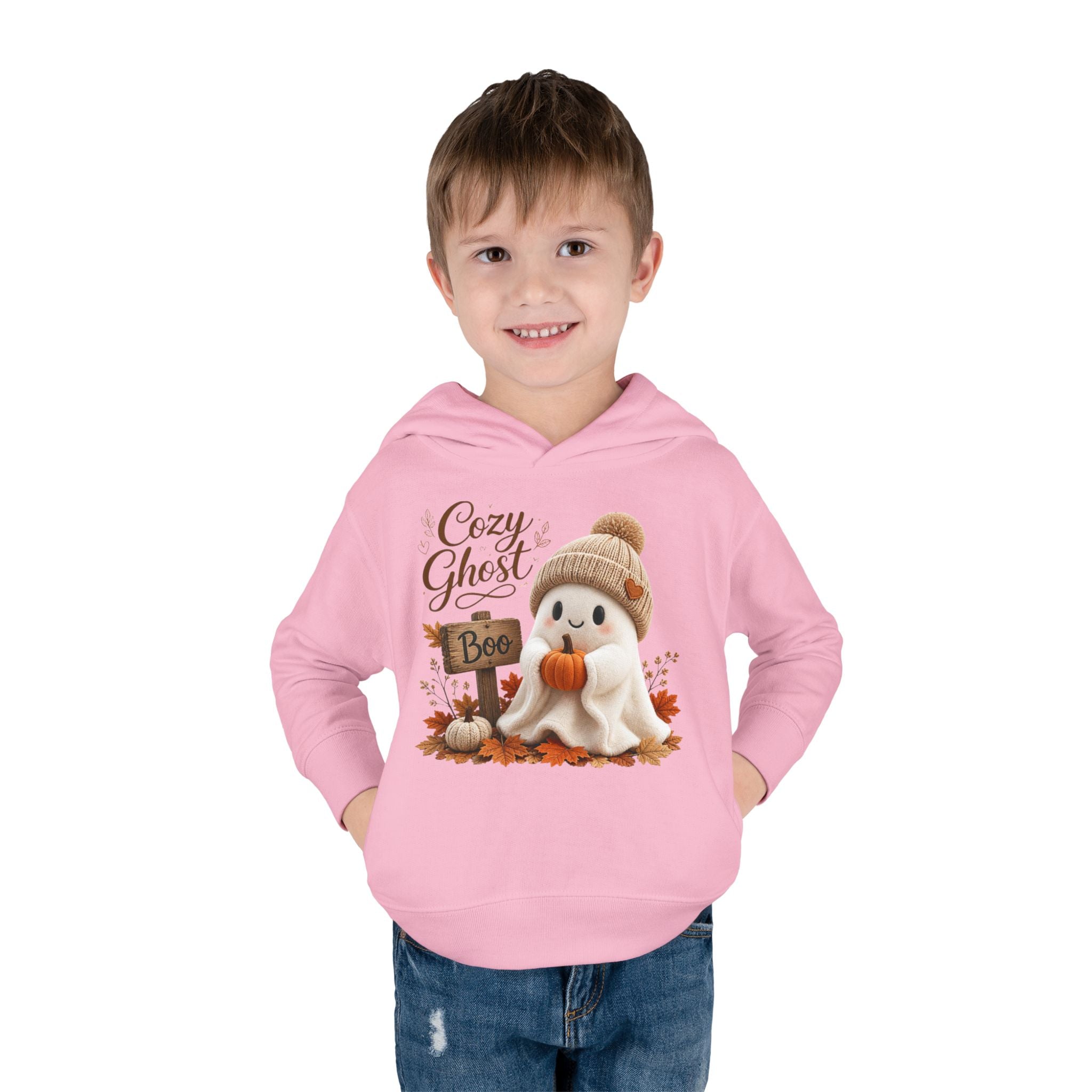 Toddler Hoodie – 'Cozy Ghost' Fall Halloween Pullover