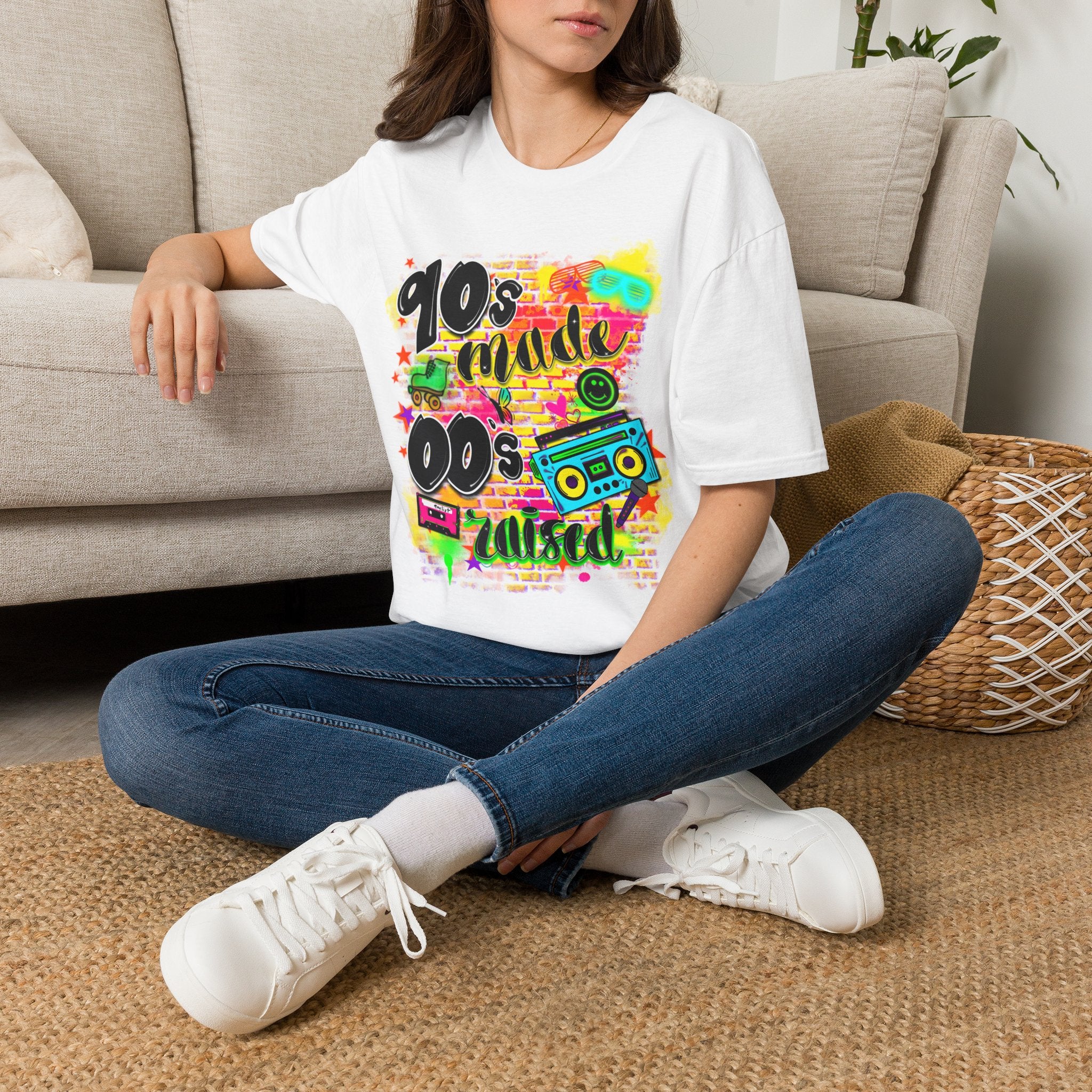 90s Vibes T-Shirt — '90s Made, 00s Raised' Retro Graffiti Tee