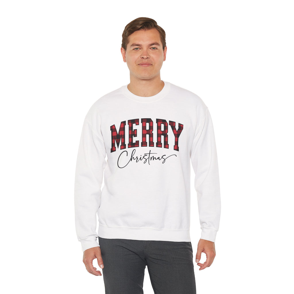 Christmas Plaid "Merry Christmas" Crewneck Sweatshirt