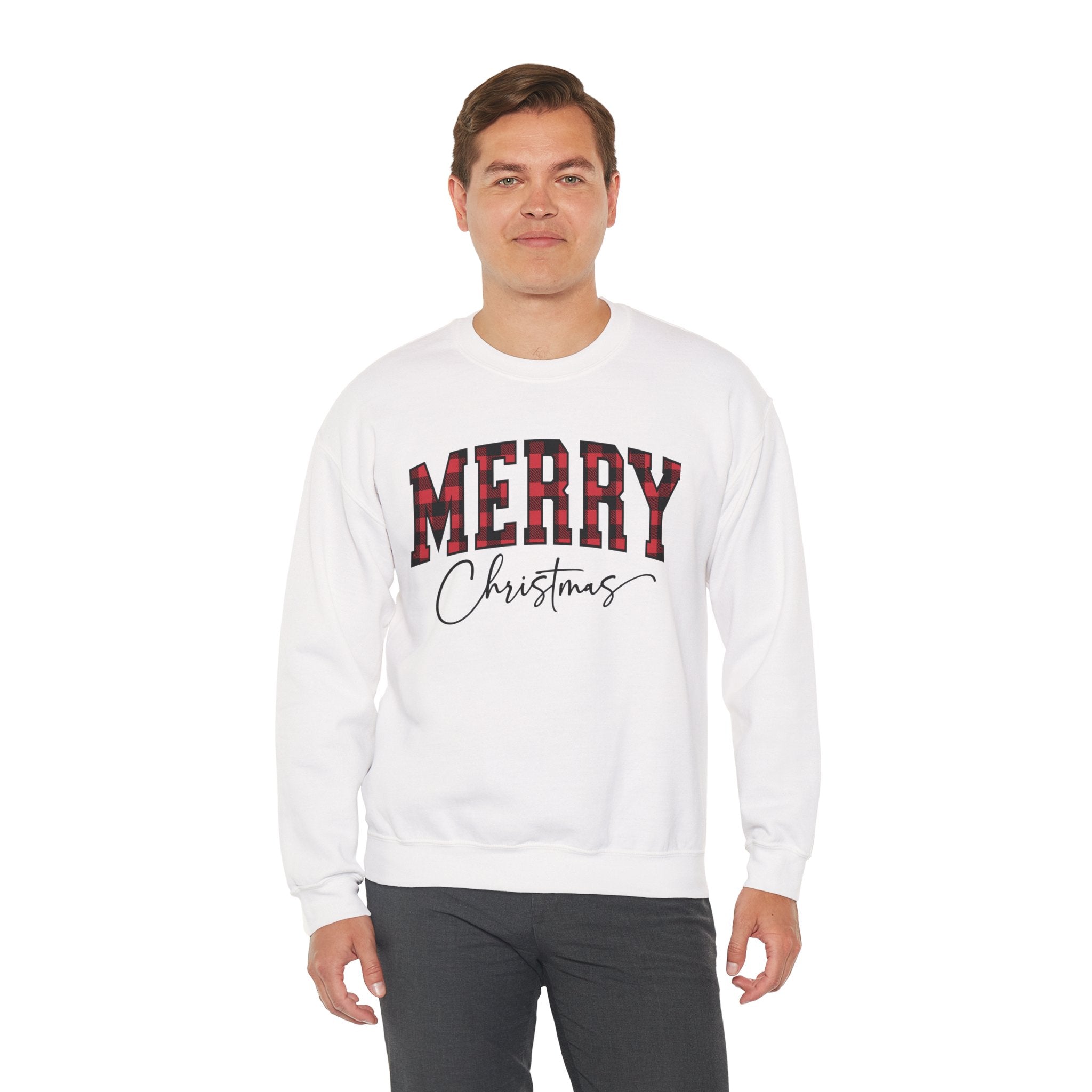 Christmas Plaid "Merry Christmas" Crewneck Sweatshirt