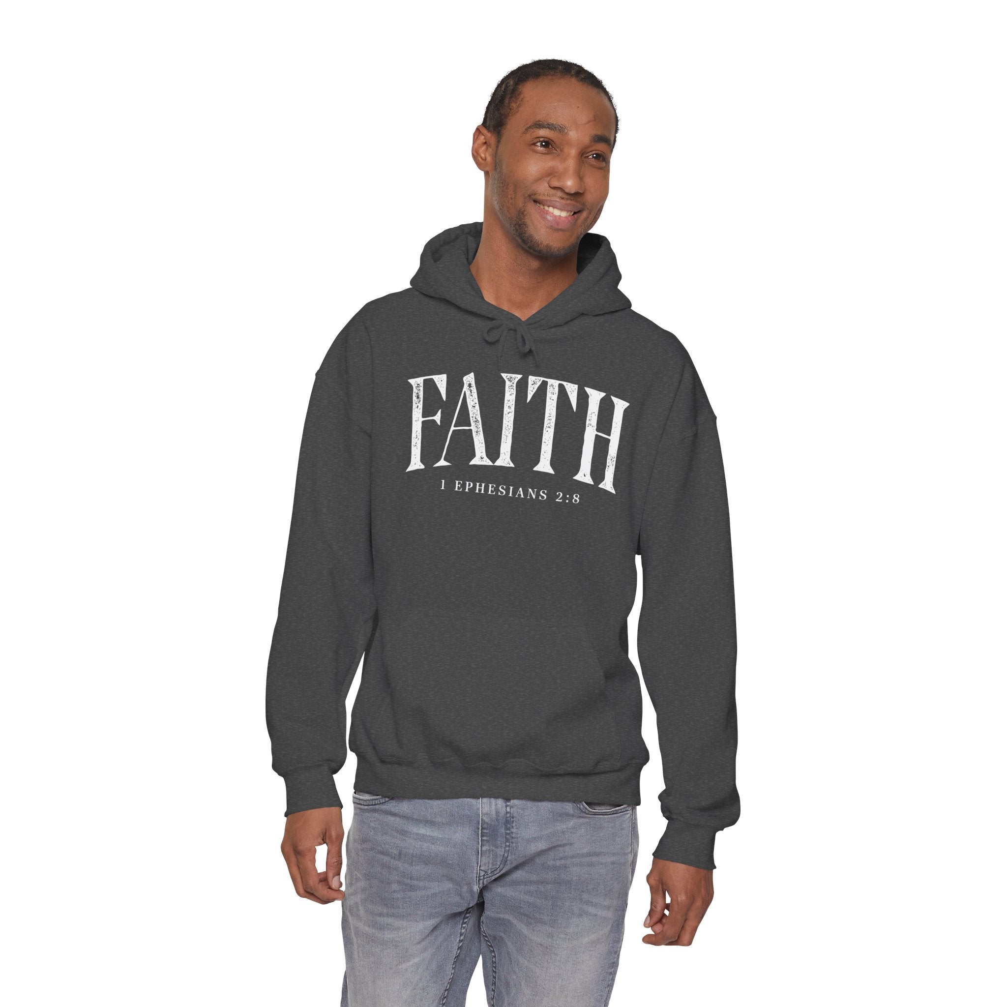Faith Hoodie - Ephesians 2:8 Inspirational Christian Sweatshirt