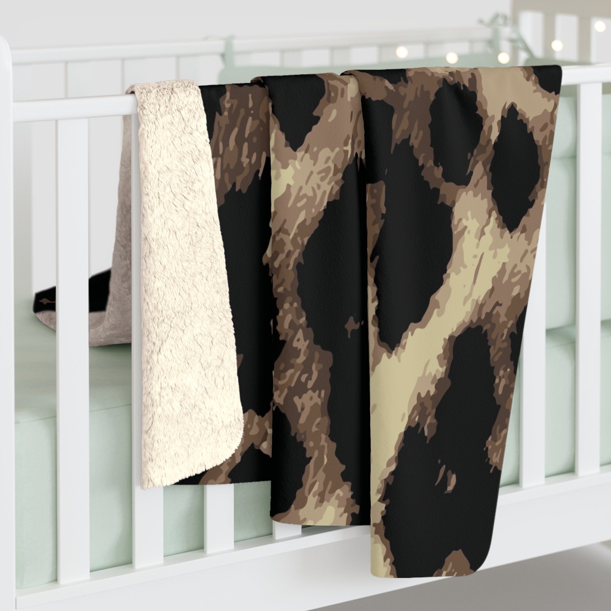 Leopard Print Sherpa Blanket — Cozy Faux Fur Throw for Home & Travel