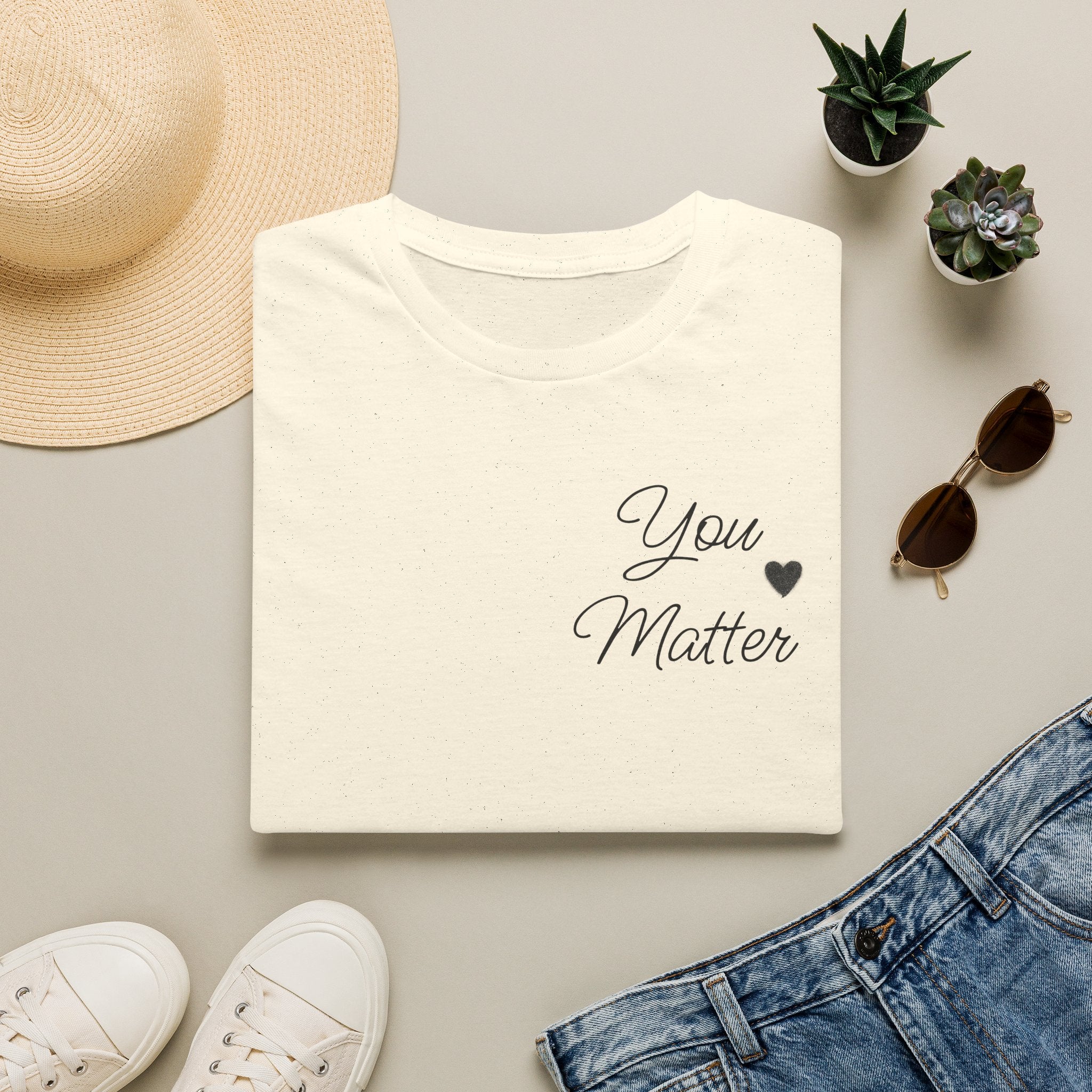 You Matter T-Shirt — Minimal Script Heart Inspirational Tee
