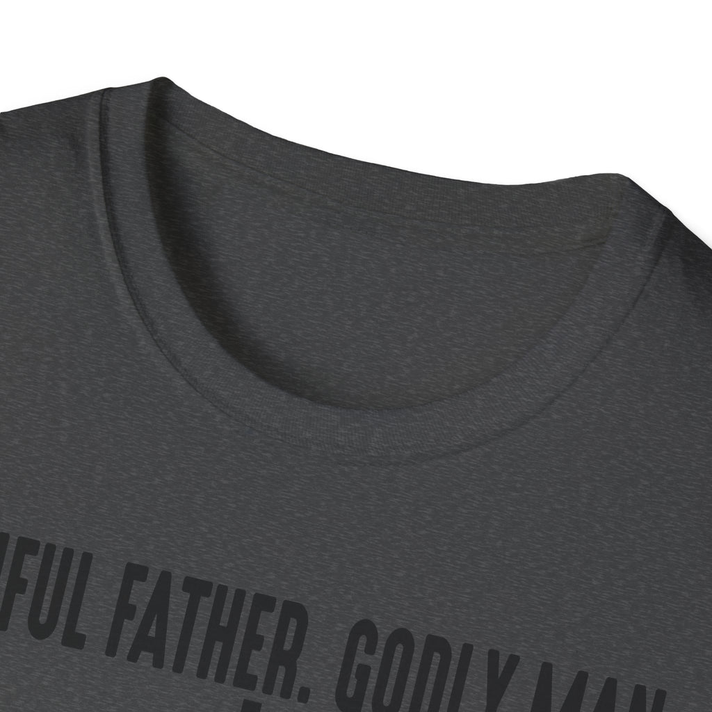 Faithful Father. Godly Man. T‑Shirt — Christian Dad Tee with Cross